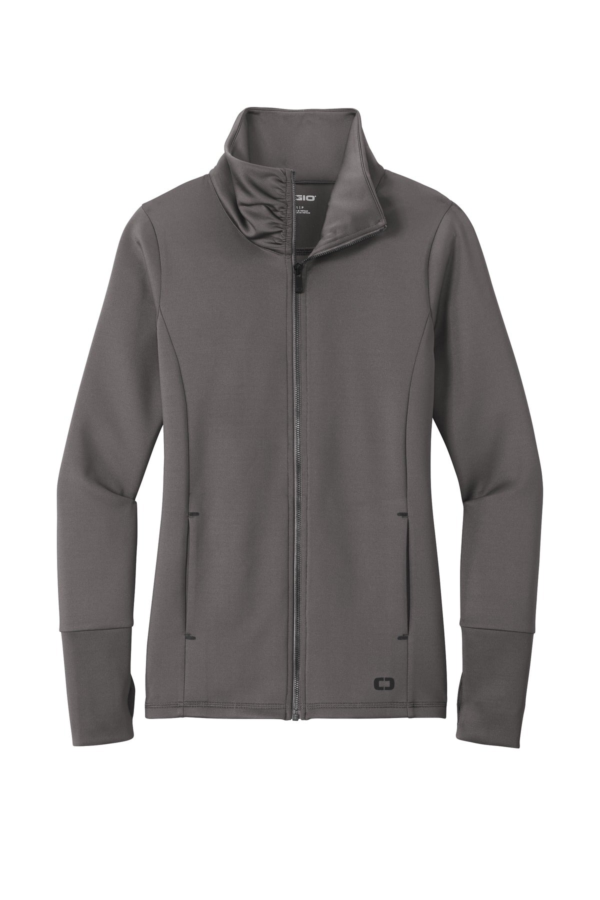 Front View of Tarmac Grey OGIO Women's Modern Performance Full-Zip. LOE703