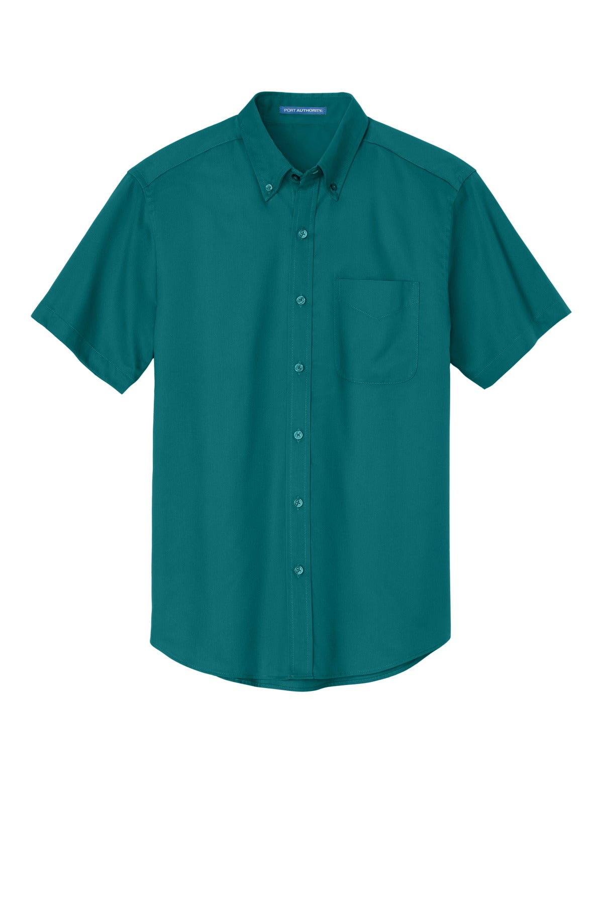 Front View of Teal Green Port Authority Short Sleeve Easy Care Shirt. S508