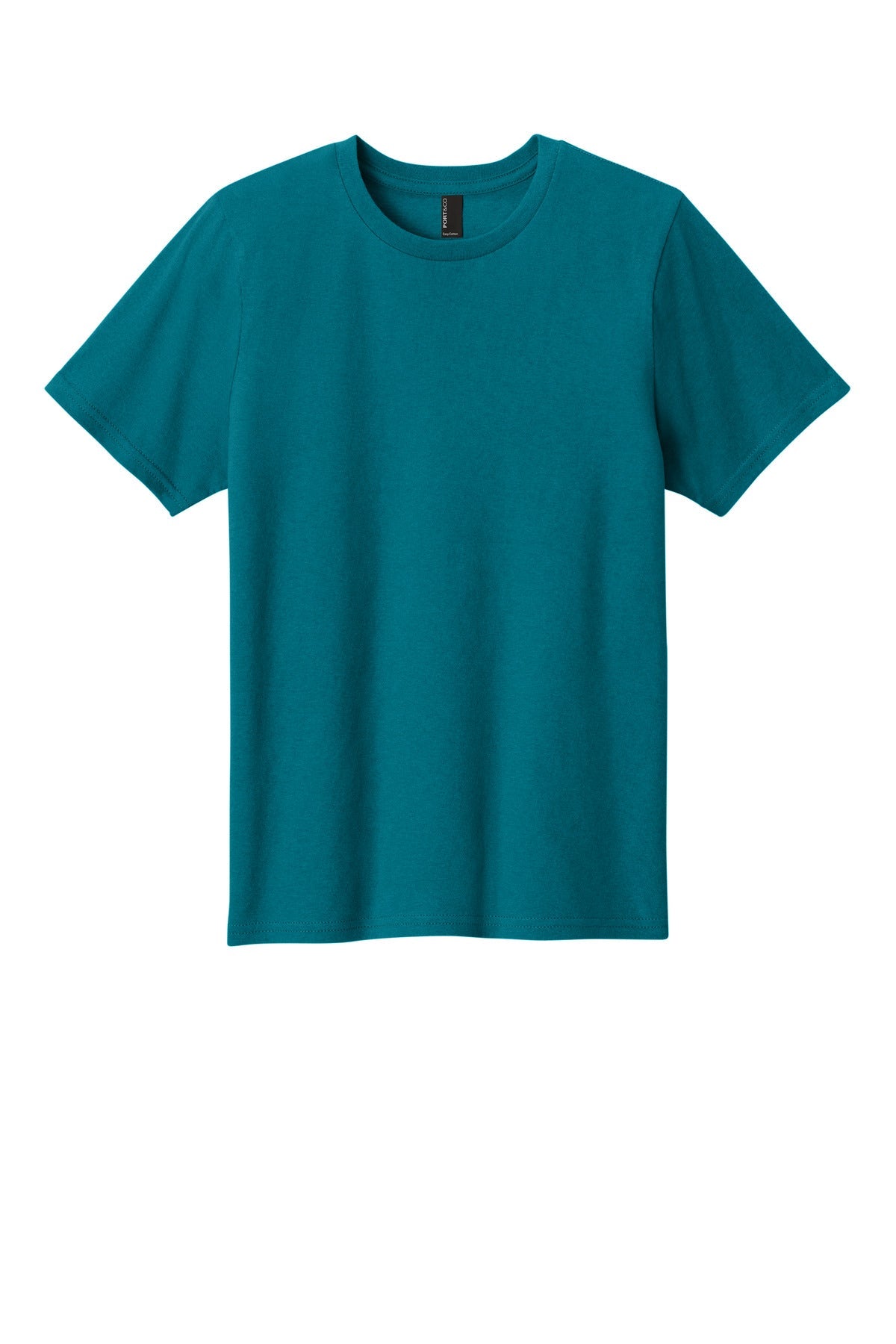 Front View of Teal Port & Co Youth Easy Cotton Tee PC43Y