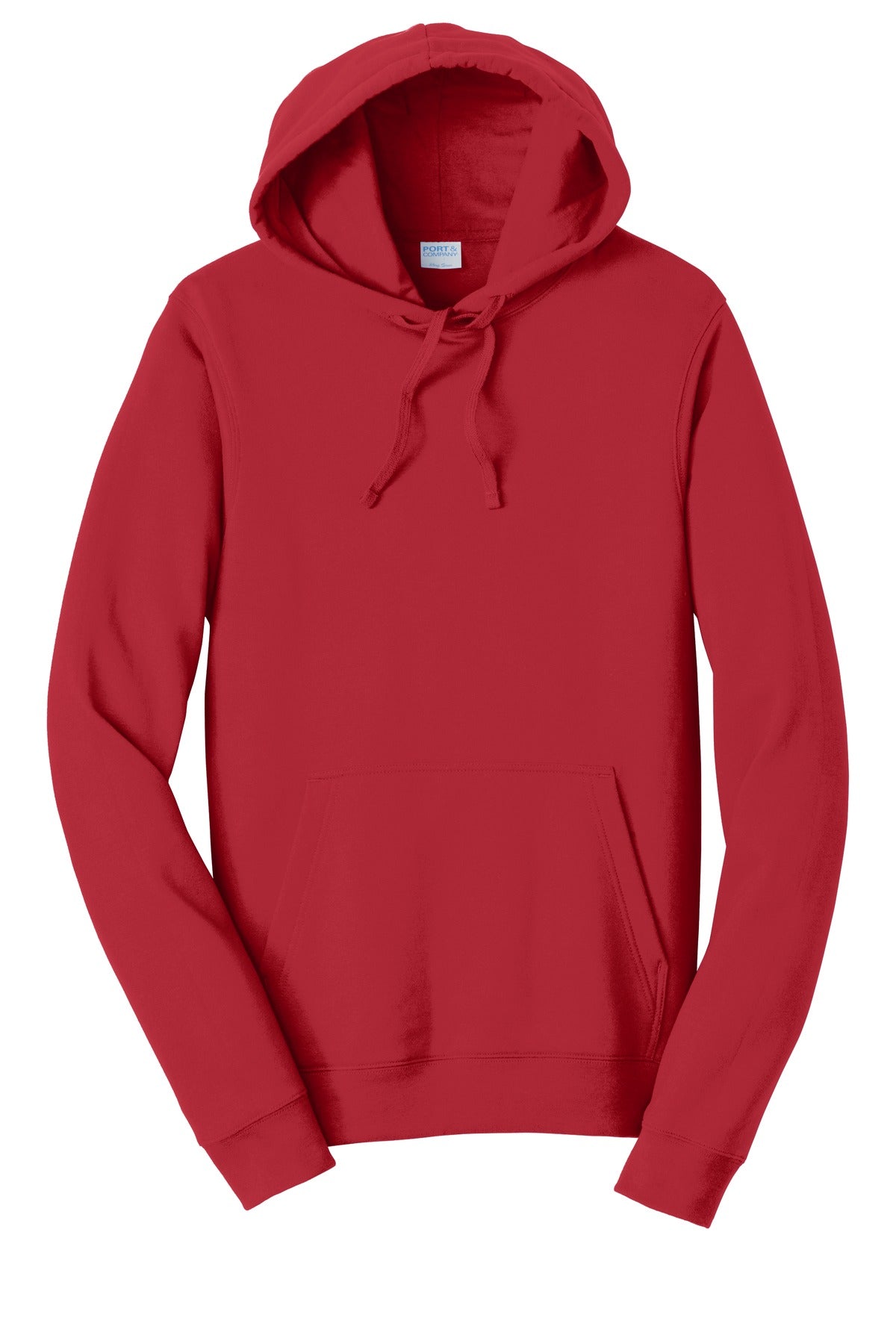 Front View of Team Cardinal Port & Co Fan Favorite Fleece Pullover Hooded Sweatshirt. PC850H