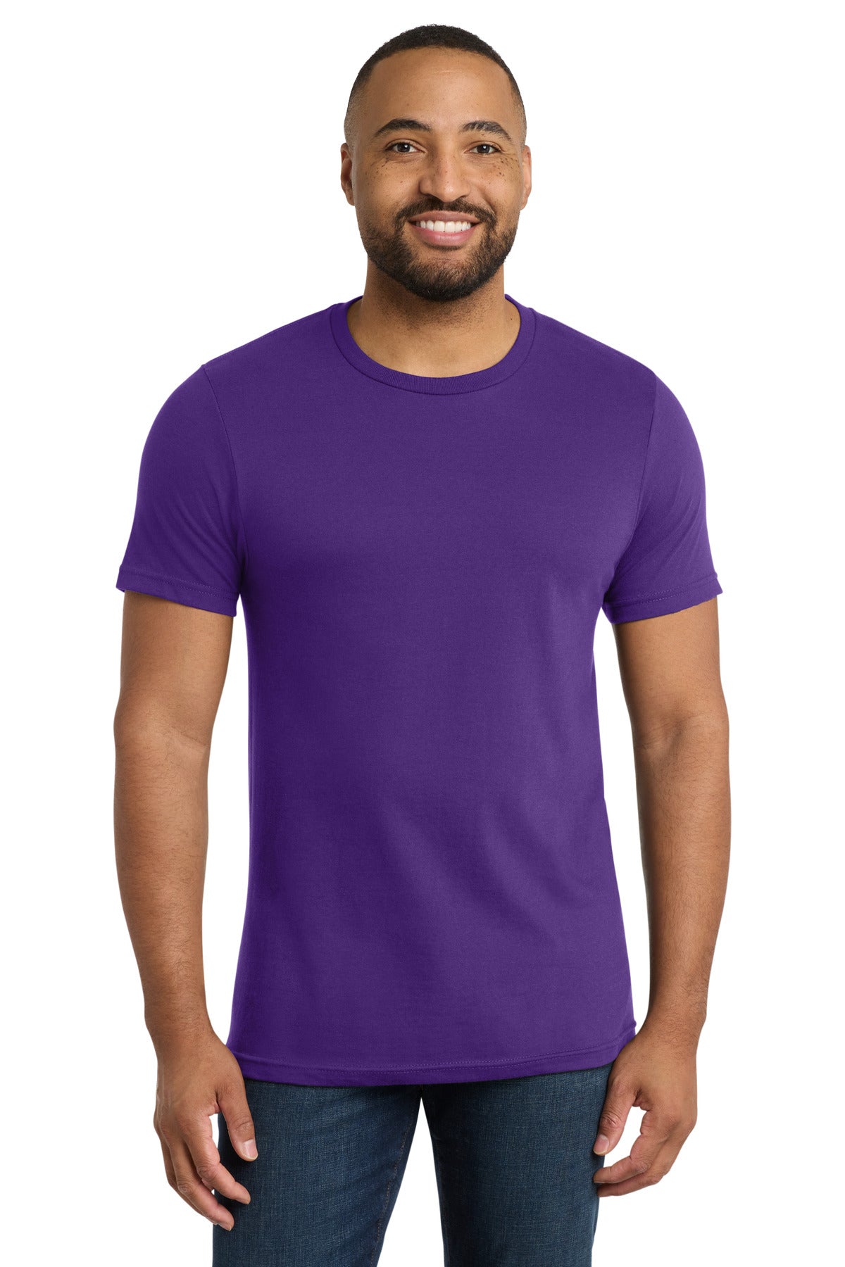 Front View of Team Purple Port & Co Bouncer Tee PC600