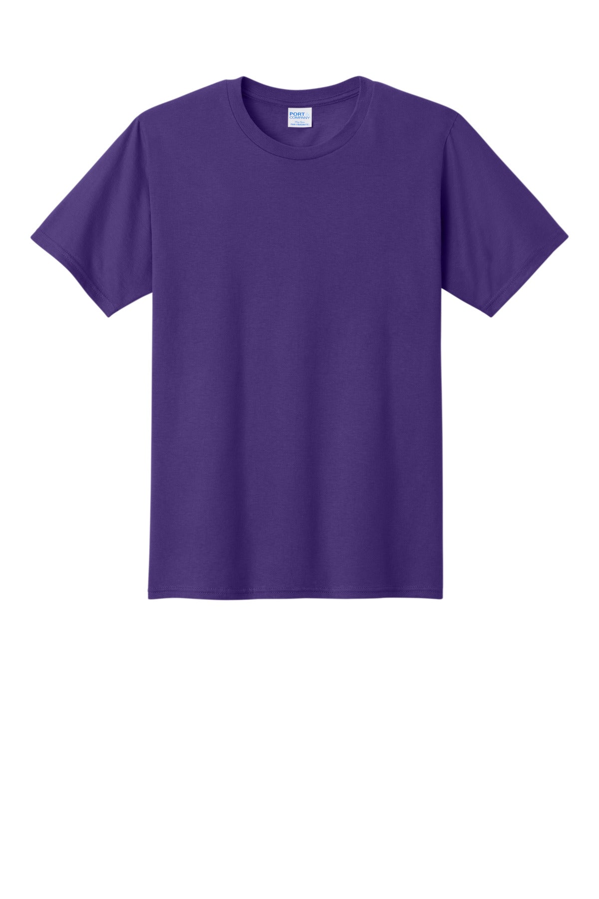 Front View of Team Purple Port & Co Fan Favorite Tee. PC450