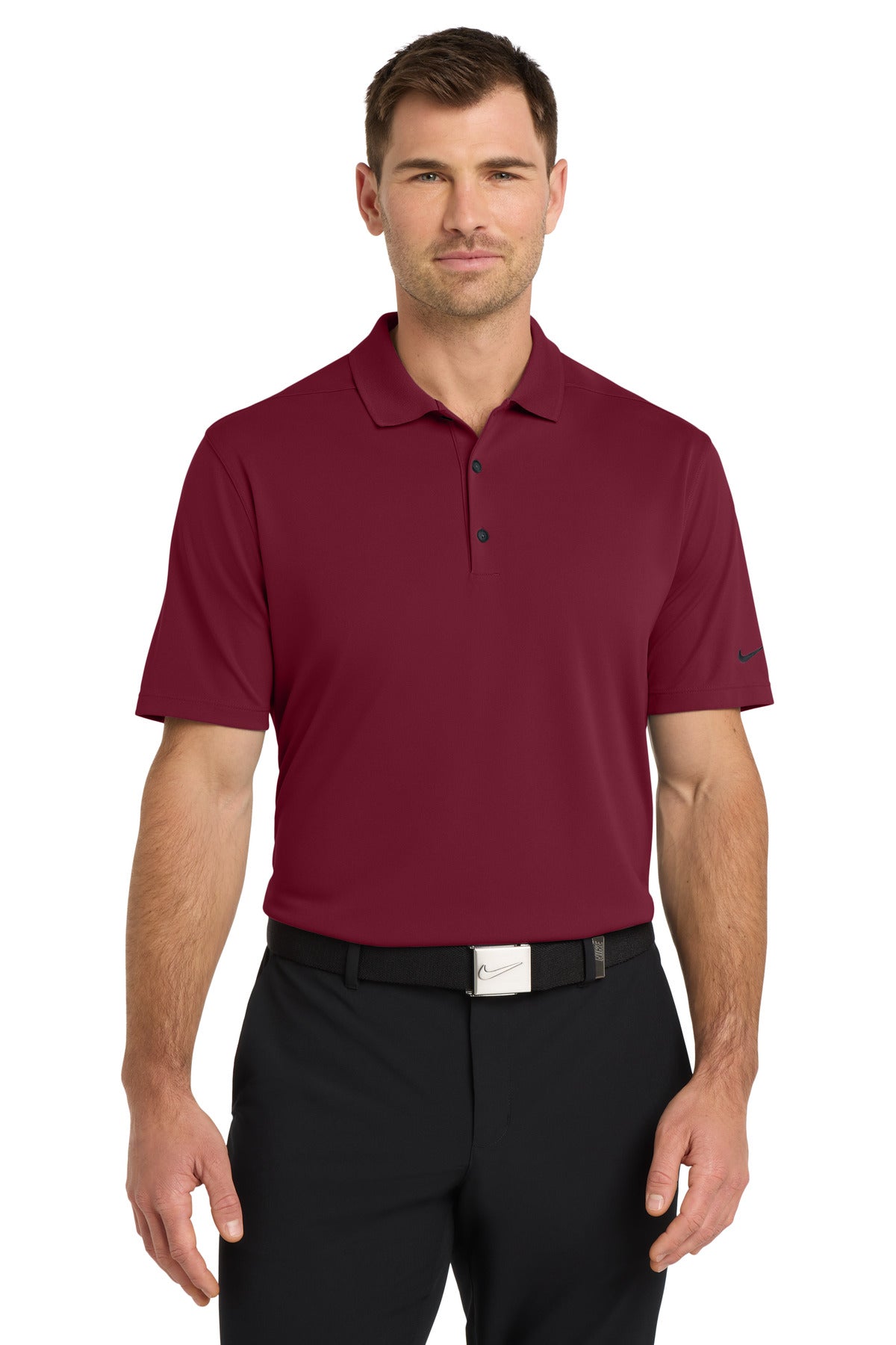 Front View of TeamRed Nike Dri-FIT Micro Pique 2.0 Polo NKDC1963