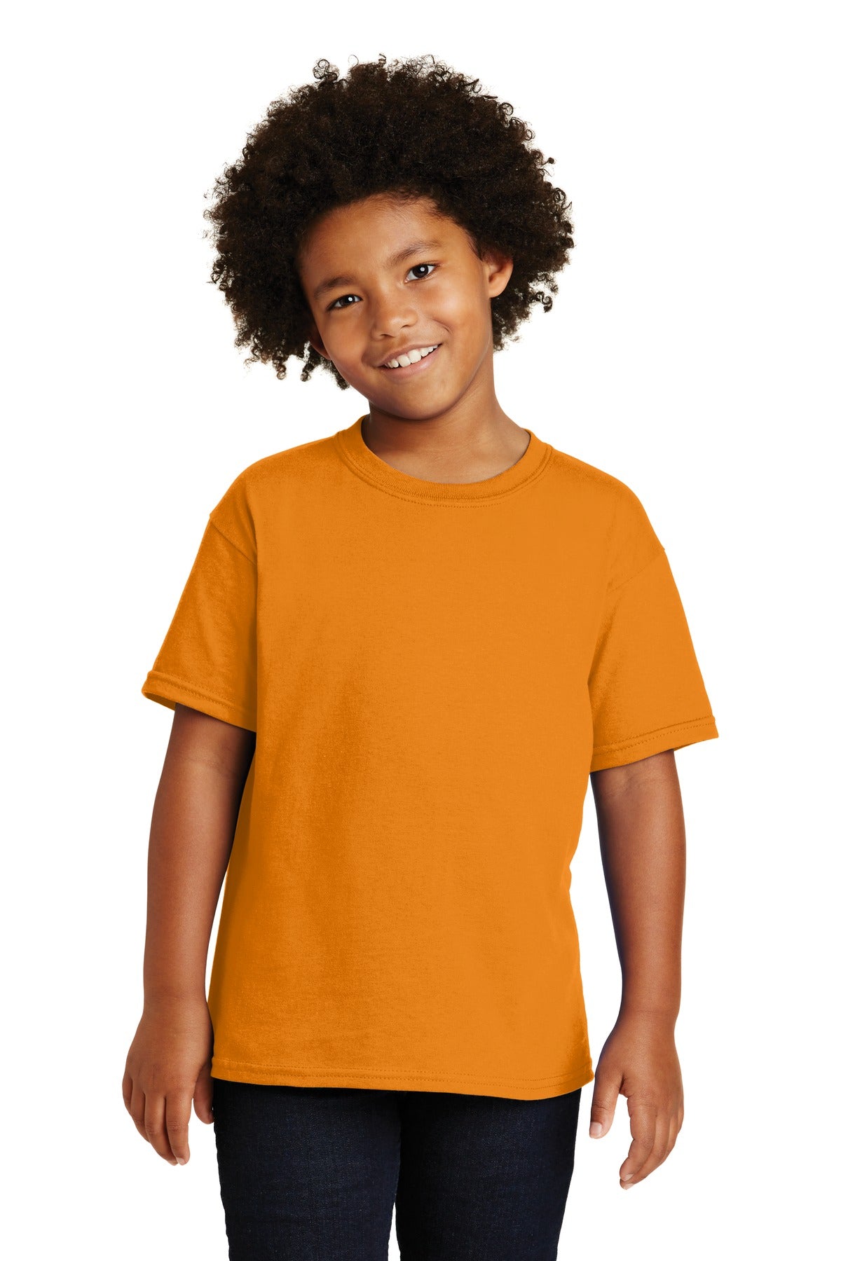Front View of Tennessee Orng Gildan - Youth Heavy Cotton 100% Cotton T-Shirt. 5000B