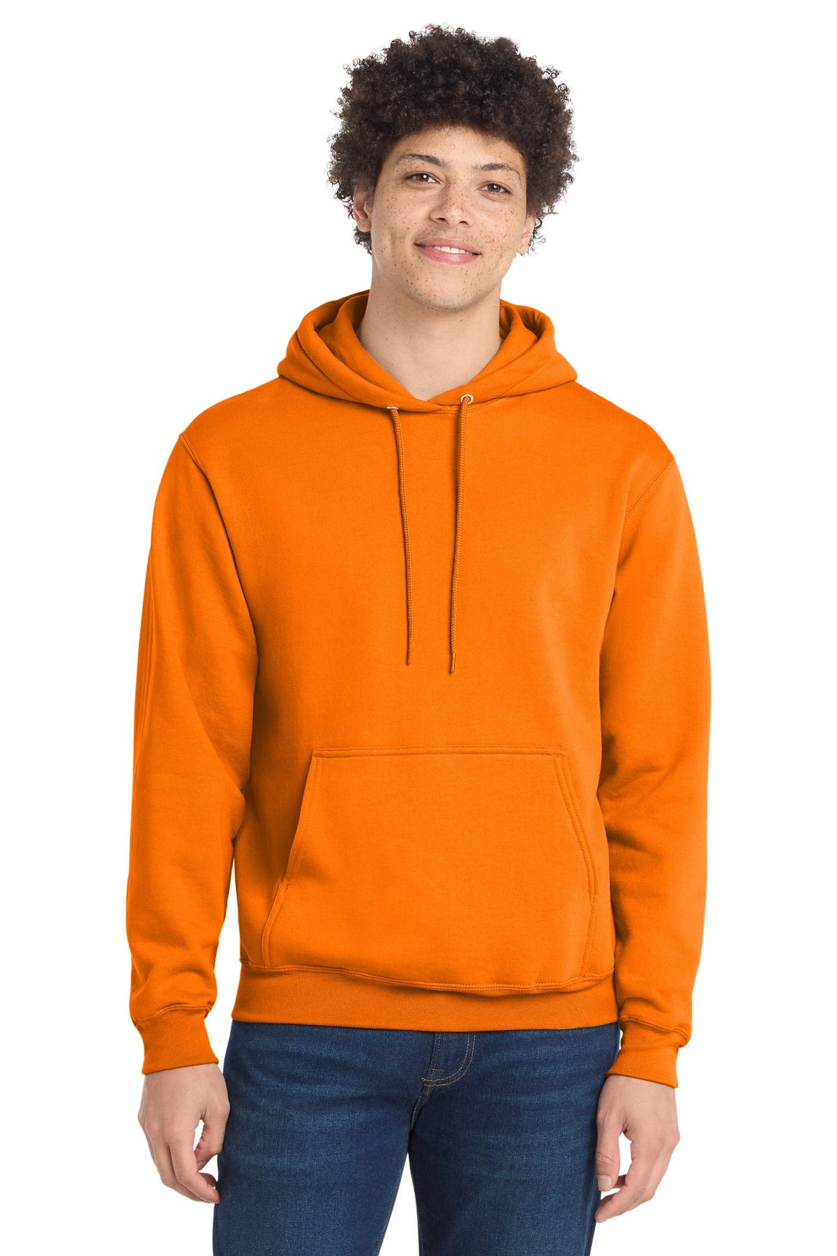 Front View of TennOrange Port & Co Core Fleece Pullover Hooded Sweatshirt. PC78H