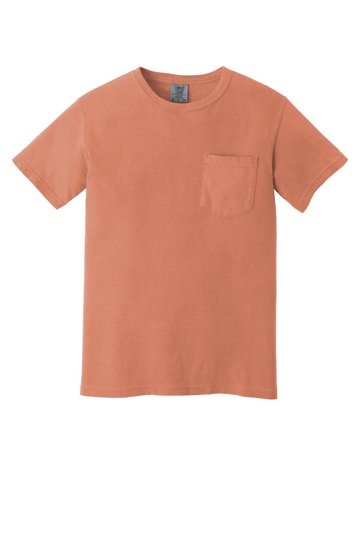 Front View of Terracota COMFORT COLORS Heavyweight Ring Spun Pocket Tee. 6030