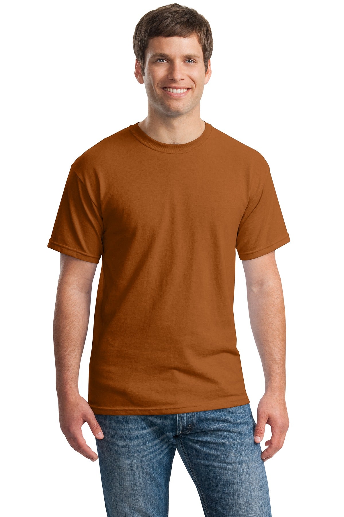 Front View of Texas Orange Gildan - Heavy Cotton 100% Cotton T-Shirt. 5000