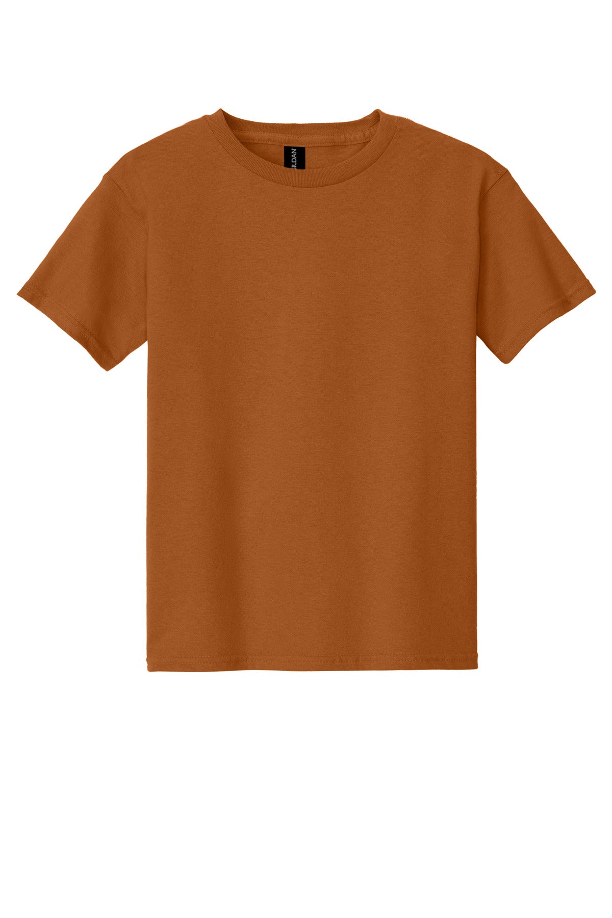 Front View of Texas Orange Gildan - Youth Heavy Cotton 100% Cotton T-Shirt. 5000B