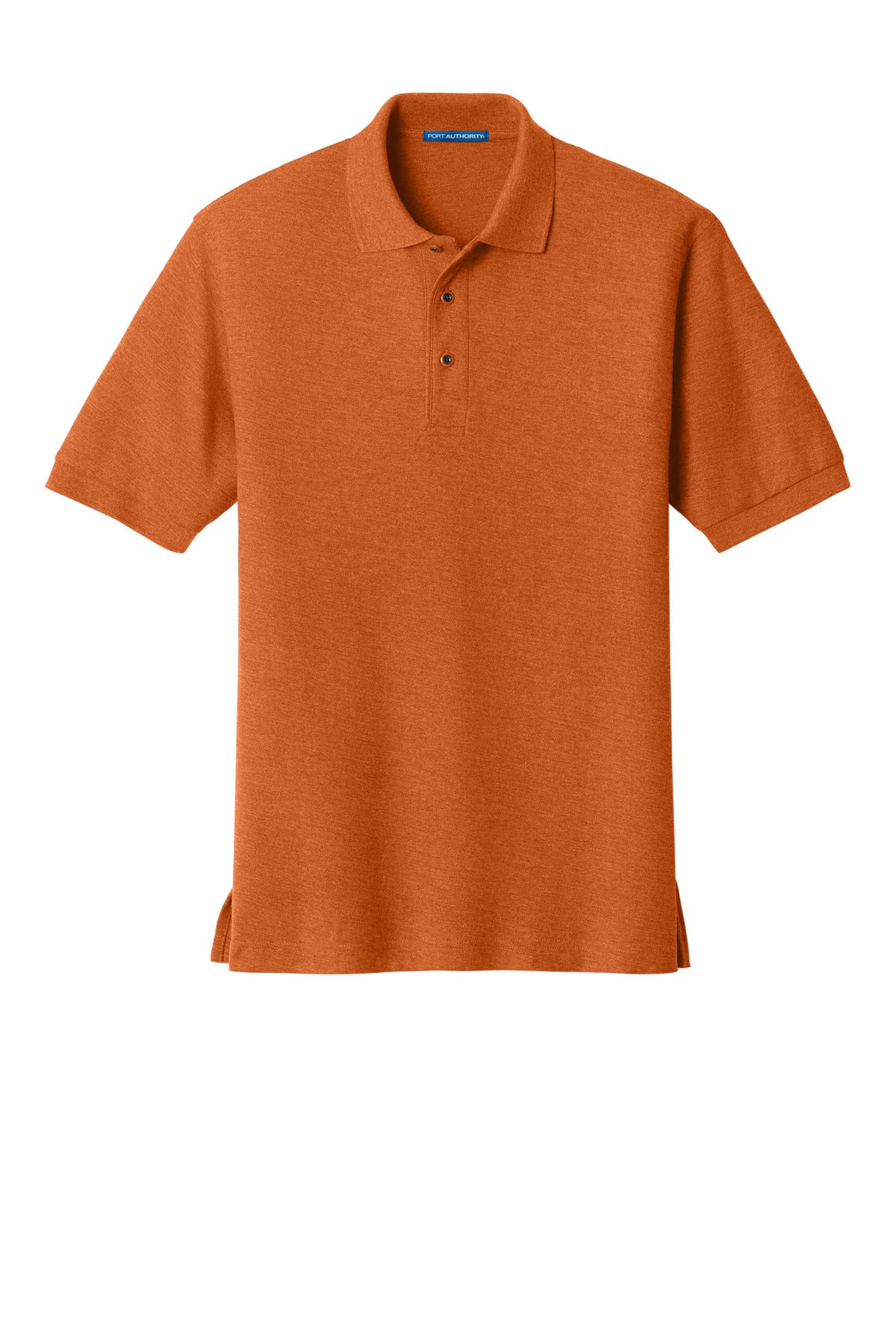 Front View of Texas Orange Port Authority Extended Size Silk Touch Polo K500ES
