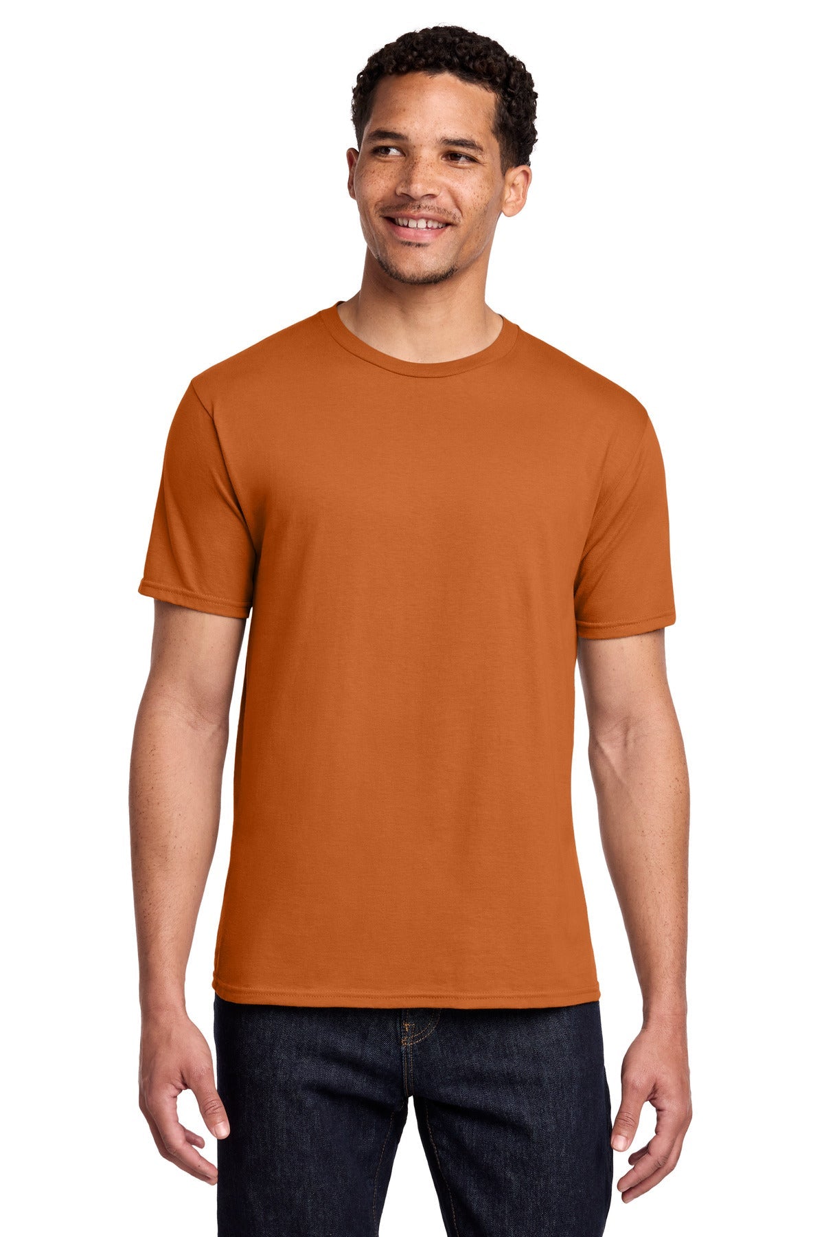 Front View of Texas Orange Port & Co Fan Favorite Tee. PC450