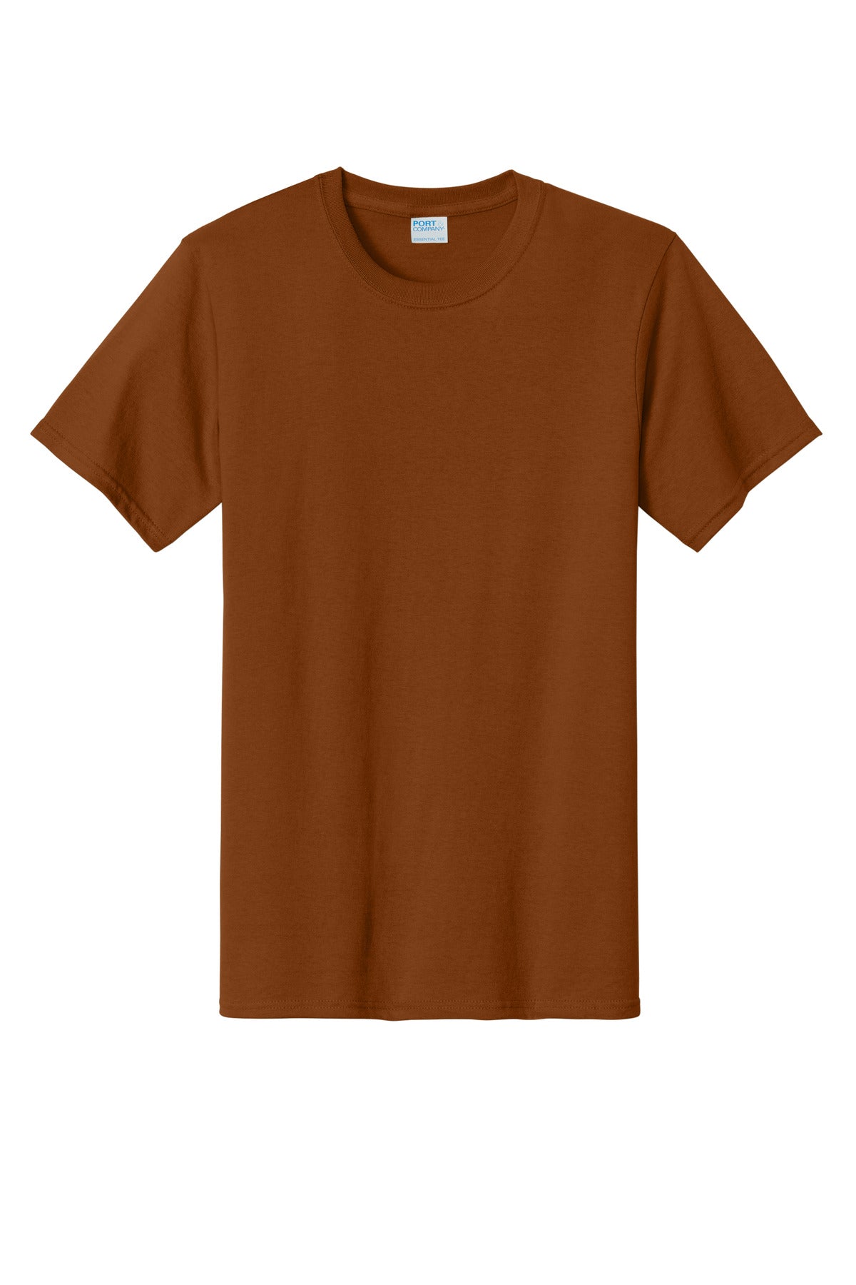 Front View of Texas Orange Port & Co Tall Essential Tee. PC61T