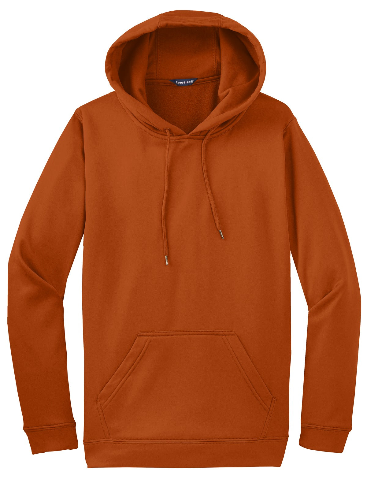 Front View of Texas Orange Sport-Tek Sport-Wick Fleece Hooded Pullover. F244