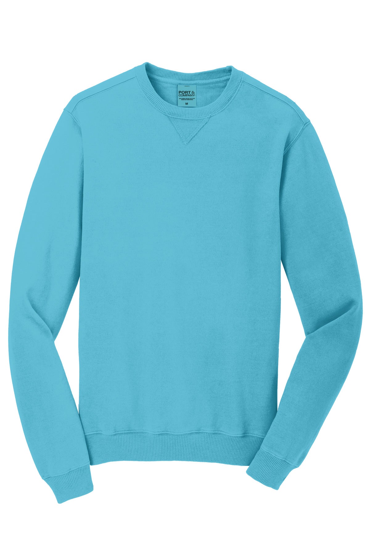 Front View of Tidal Wave Port & Co Beach Wash Garment-Dyed Crewneck Sweatshirt PC098