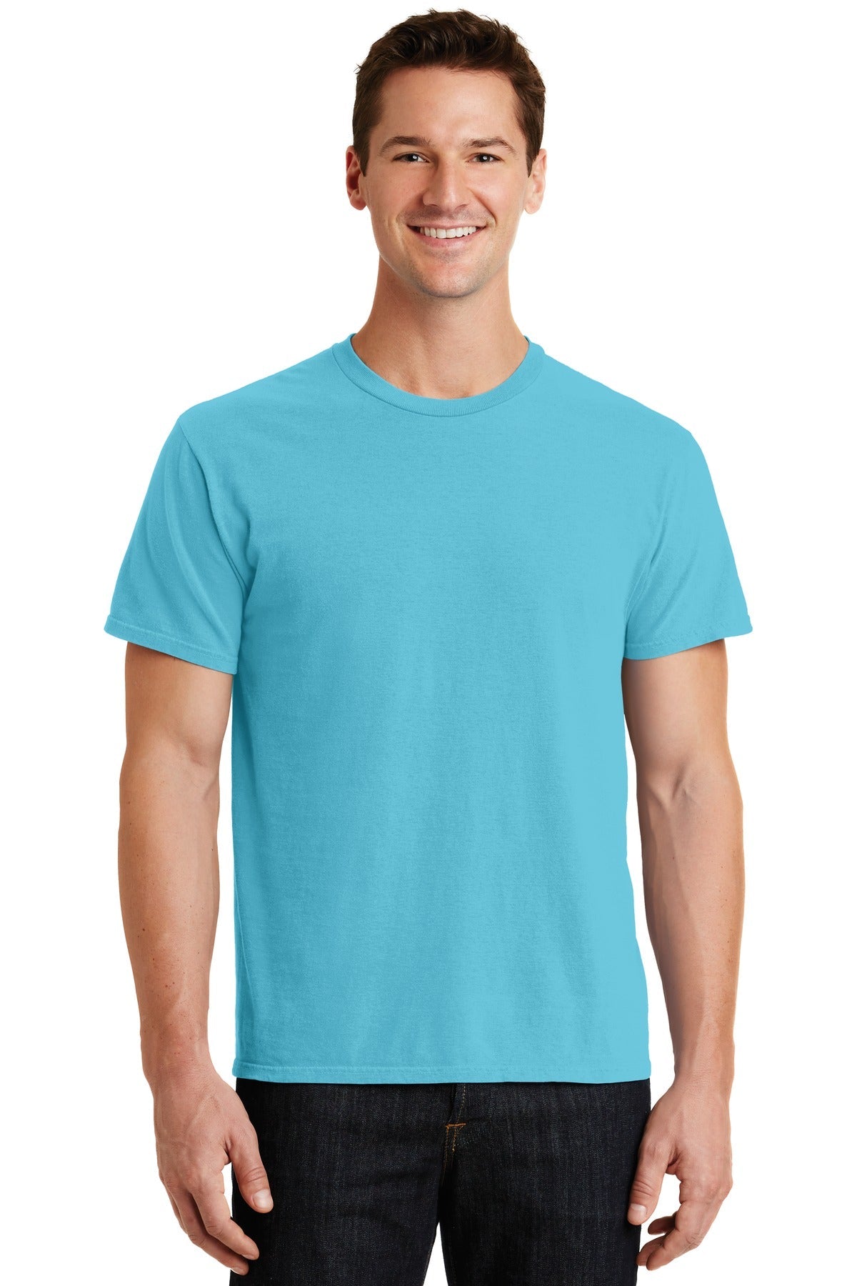 Front View of Tidal Wave Port & Co Beach Wash Garment-Dyed Tee. PC099