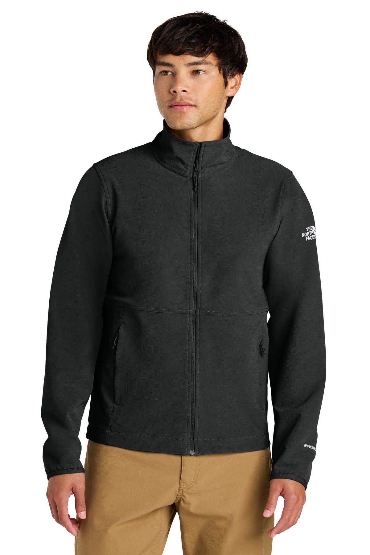 Front View of TNFBlack The North Face Edge Stretch Soft Shell Jacket NF0A8ENN