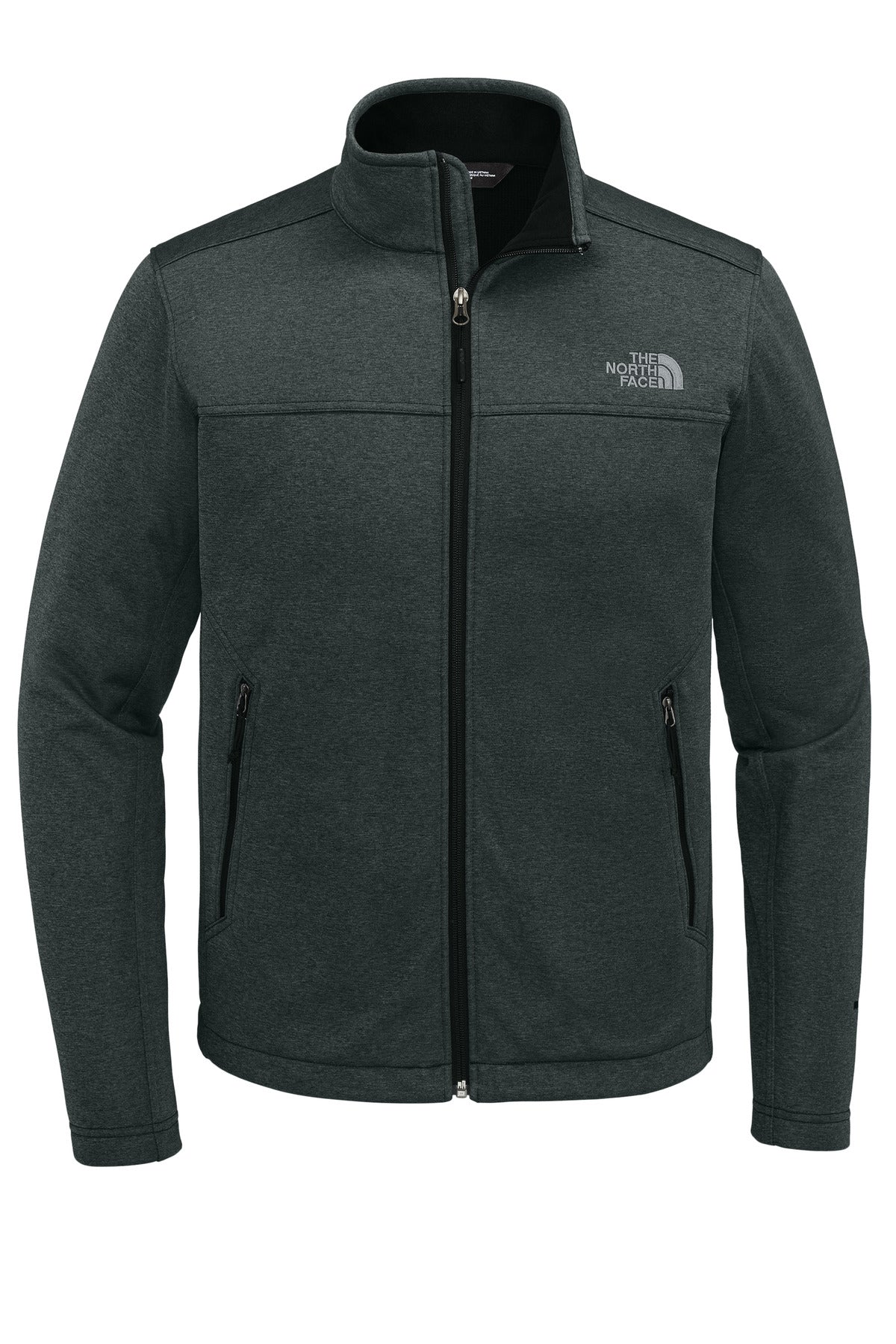 Front View of TNFDkGyH The North Face Chest Logo Ridgewall Soft Shell Jacket NF0A88D5