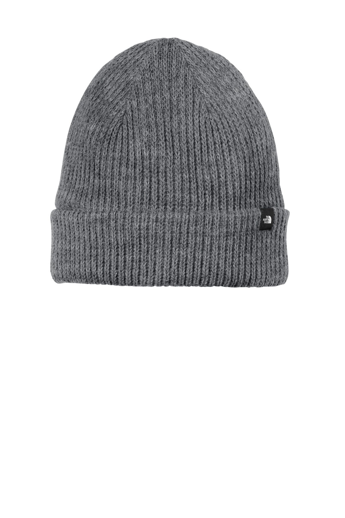 Front View of TNFMdGyHt The North Face Circular Rib Beanie NF0A7RGH