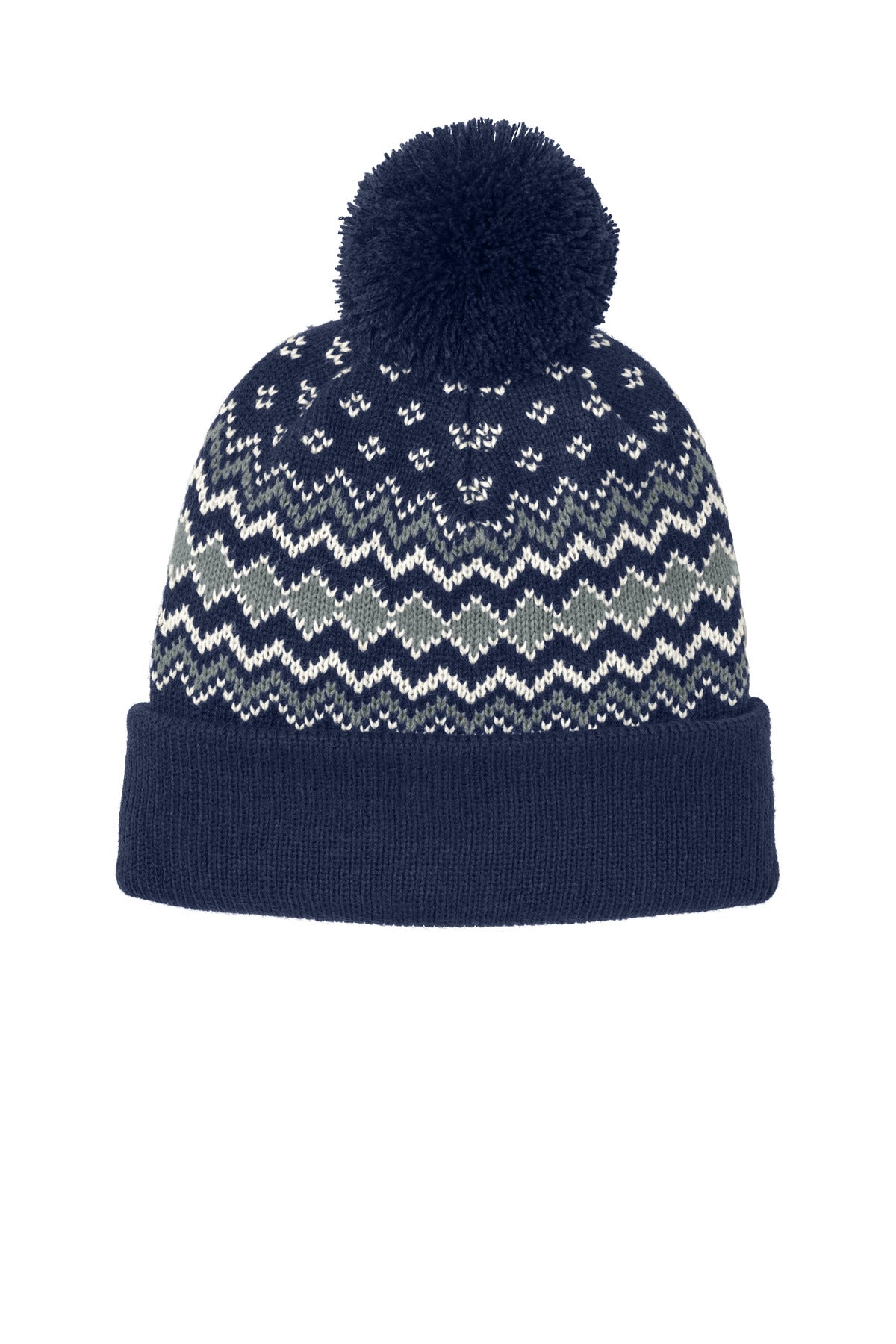 Front View of TNv/GsG/Mh Port Authority Alpine Pom Beanie C991
