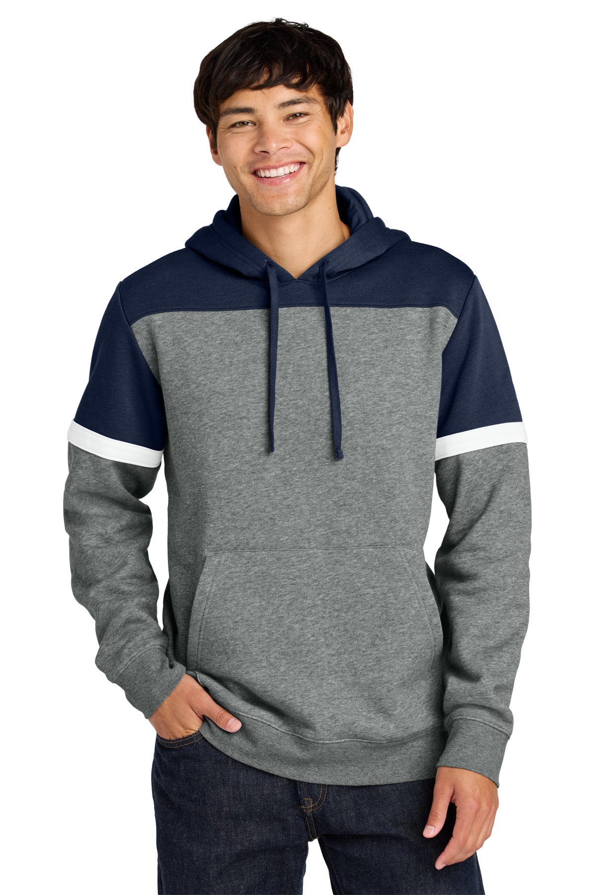 Front View of TNv/VtgH Sport-Tek Drive Fleece Colorblock Hoodie STF205