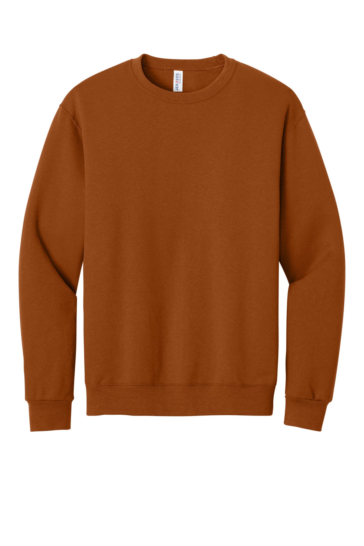 Front View of TOrange Jerzees - NuBlend Crewneck Sweatshirt. 562M