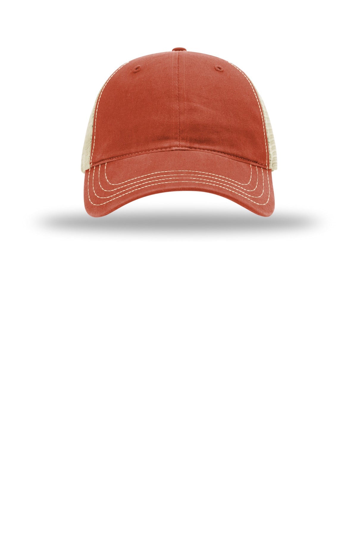 Front View of TOrange/Kh Richardson Garment Washed Trucker 111
