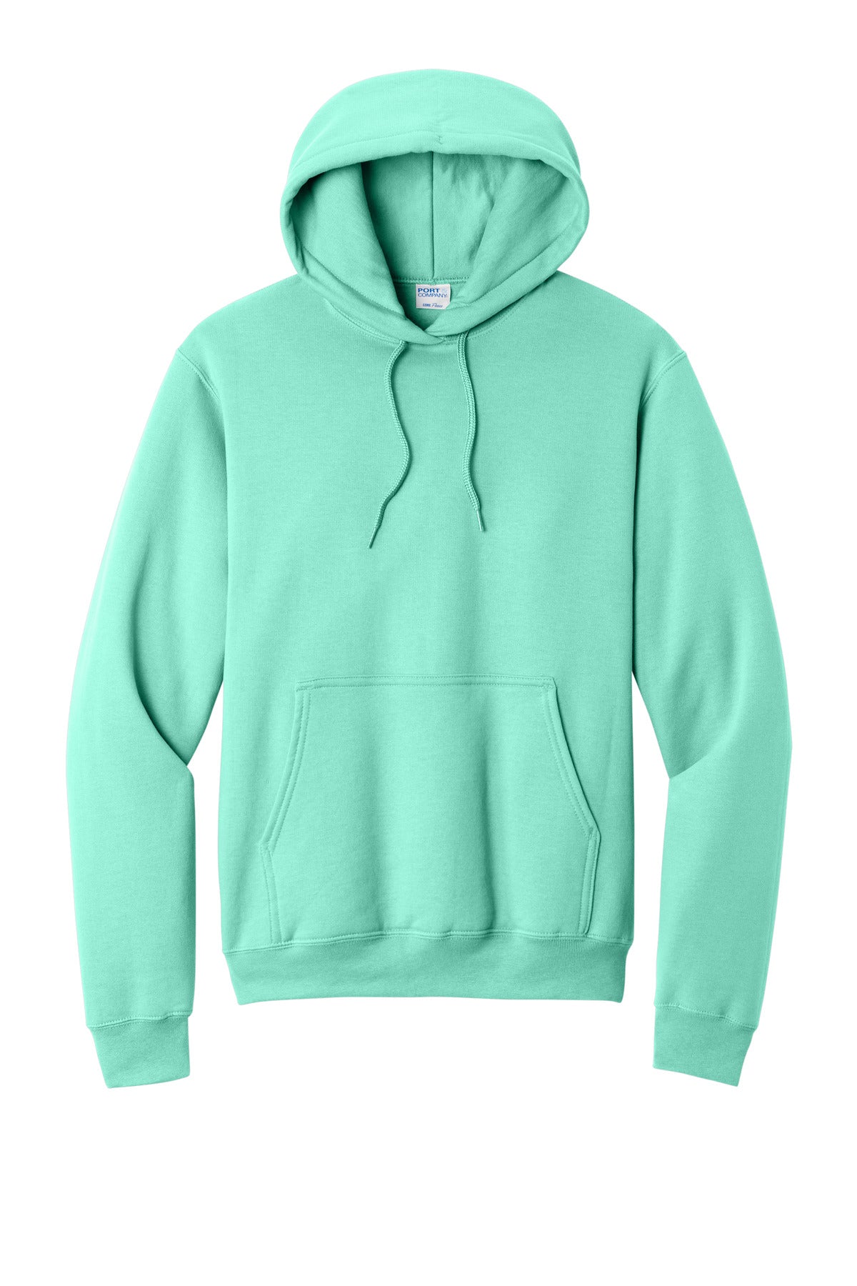 Front View of TrCeladon Port & Co Core Fleece Pullover Hooded Sweatshirt. PC78H