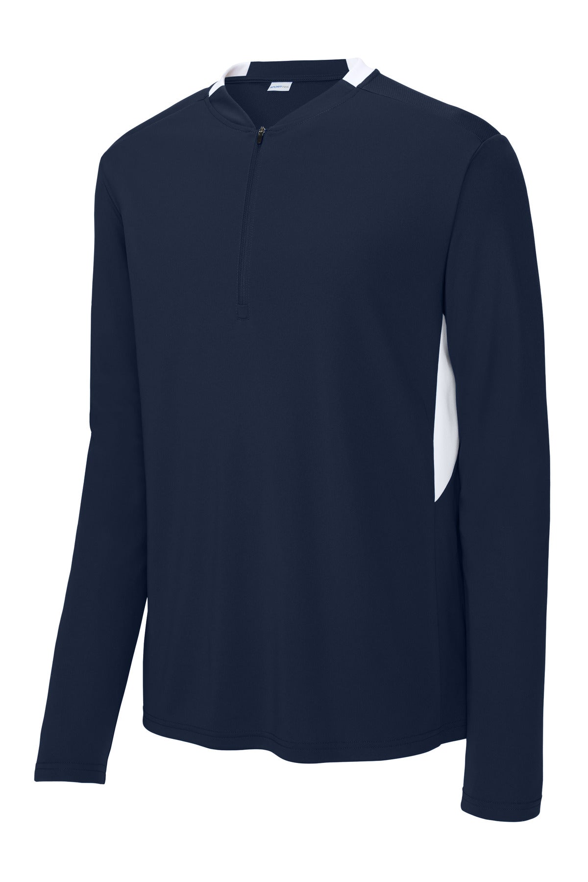 Front View of TrNv/White Sport-Tek Club 1/4-Zip Pullover ST443