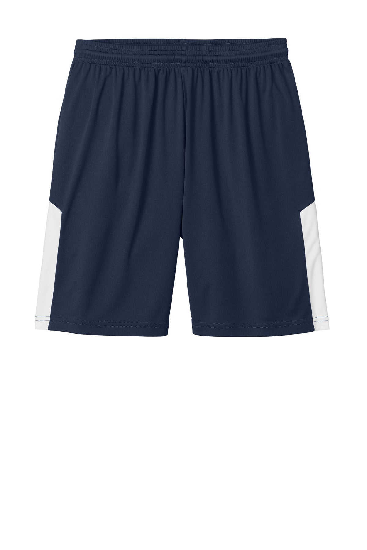 Front View of TrNv/White Sport-Tek Competitor United 7" Short ST103