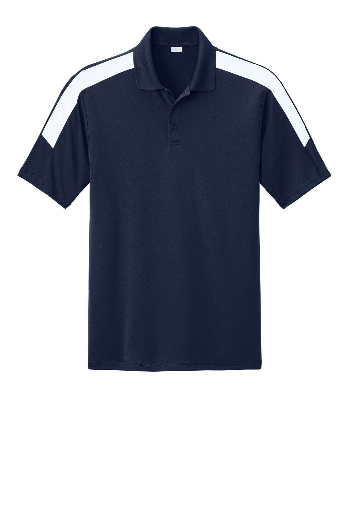 Front View of TrNv/White Sport-Tek Competitor United Polo ST104