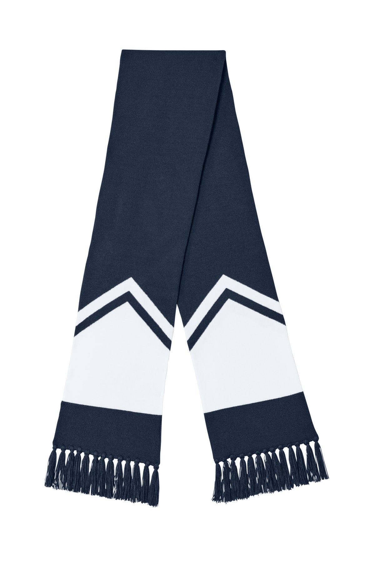 Front View of TrNv/White Sport-Tek Gameday Scarf STA06