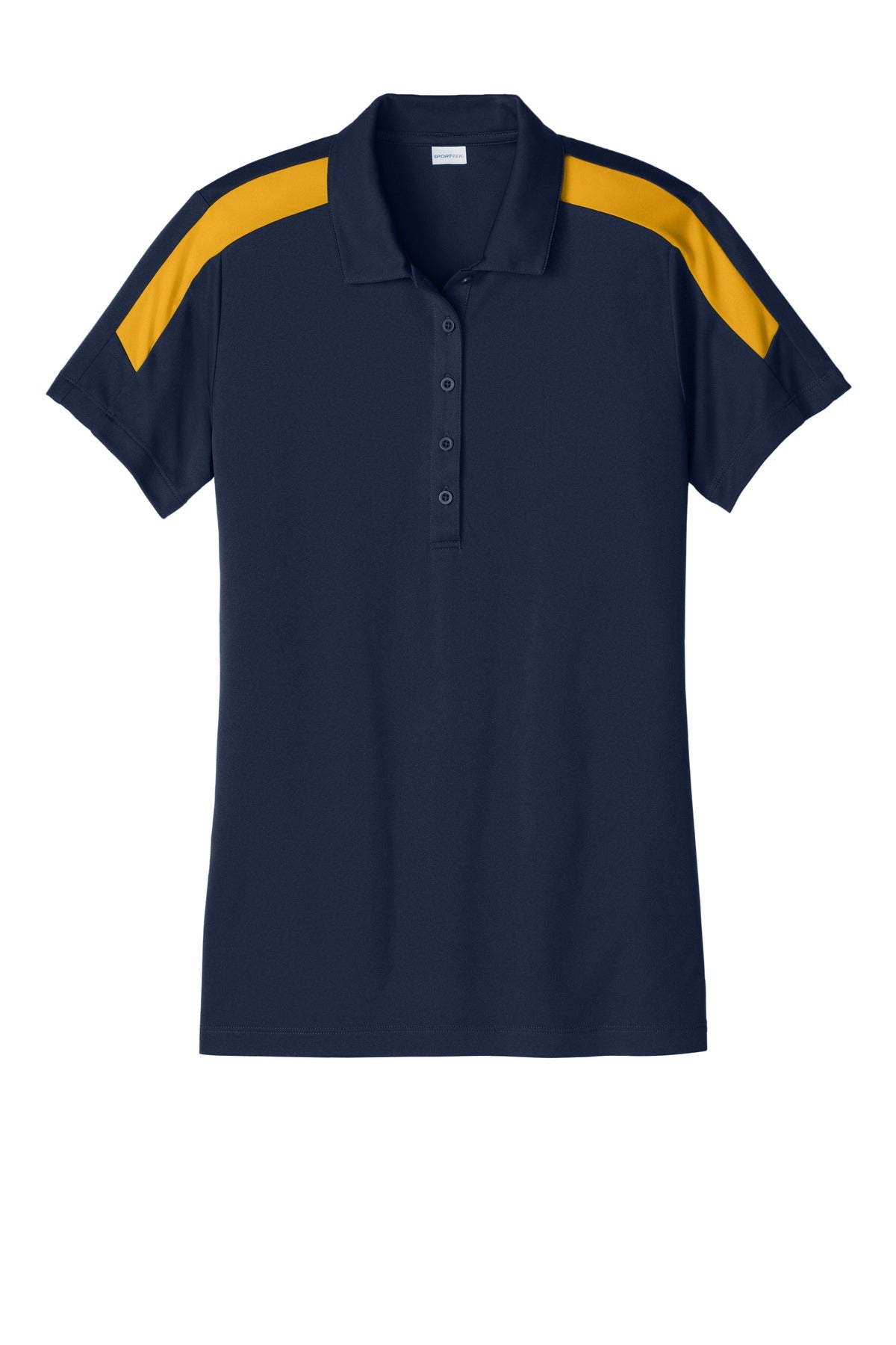 Front View of TrNvy/Gold Sport-Tek Women's Competitor United Polo LST104