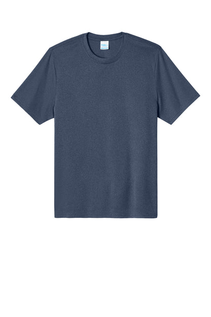 Front View of TrNvyHthr Port & Co Heather Performance Tee PC390