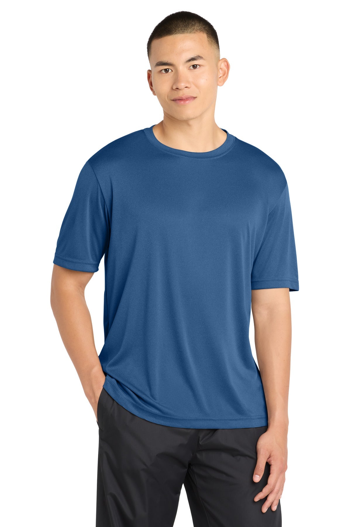 Front View of TrNvyHthr Sport-Tek PosiCharge Competitor Tee. ST350
