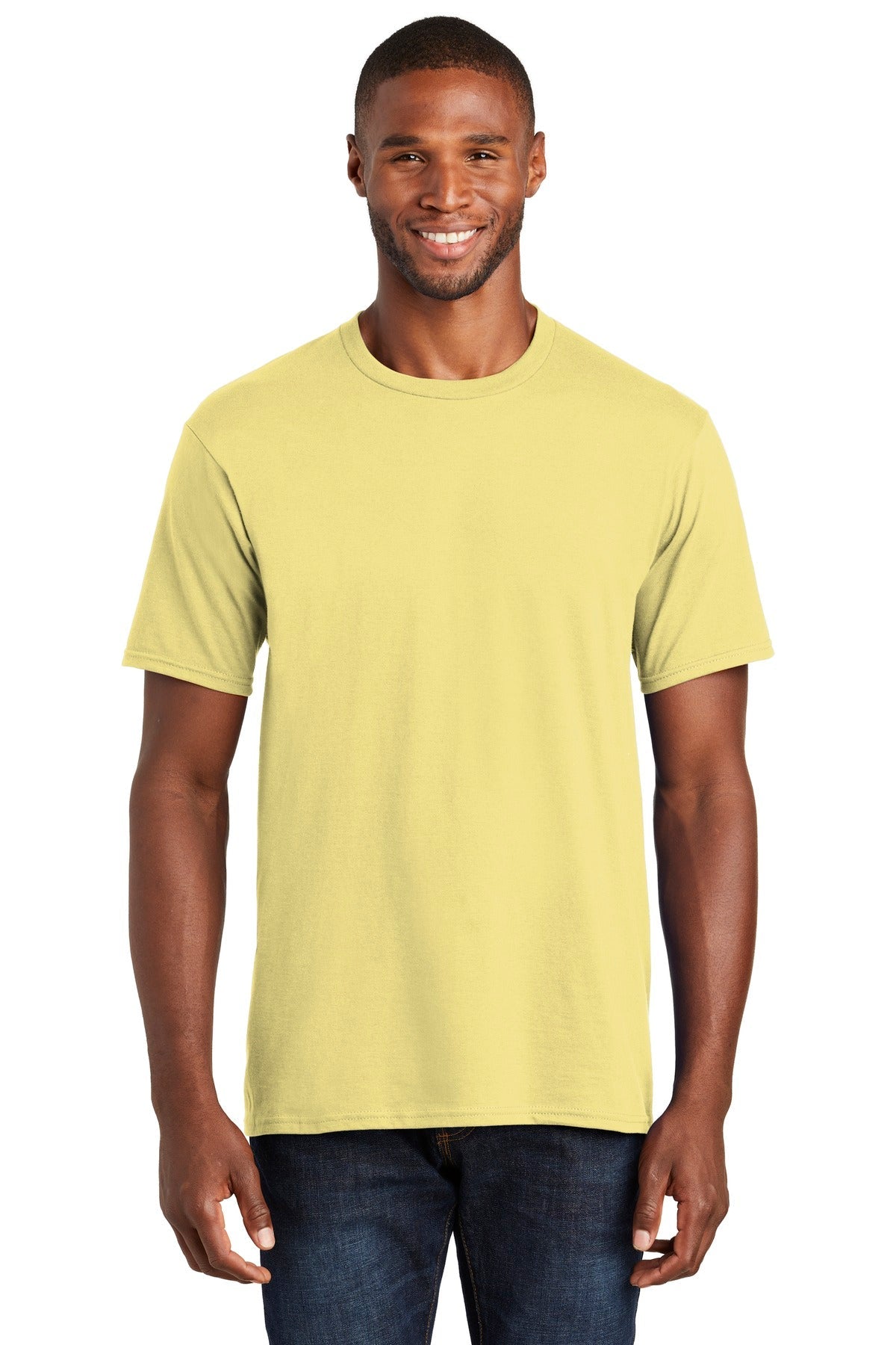 Front View of Trophy Gold Port & Co Fan Favorite Tee. PC450