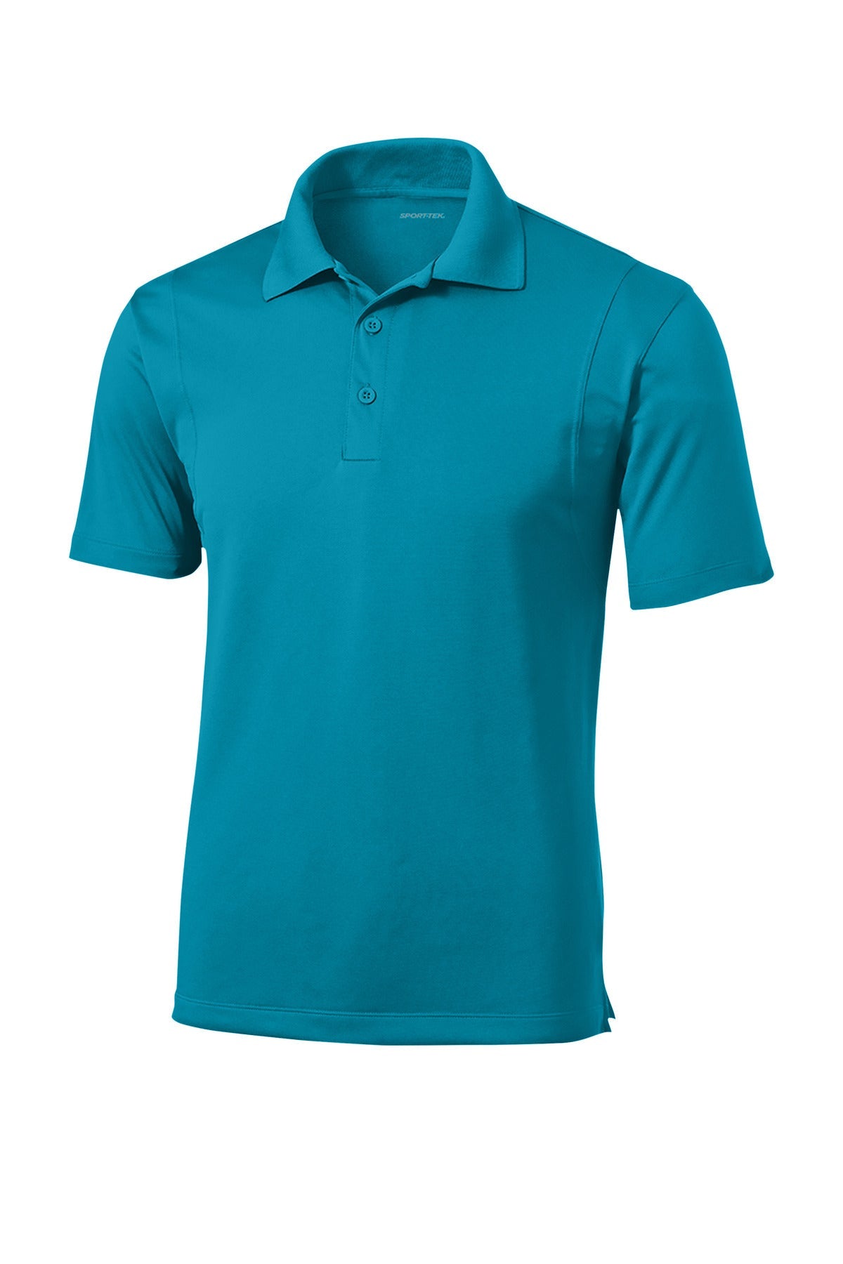 Front View of Tropic Blue Sport-Tek Micropique Sport-Wick Polo. ST650