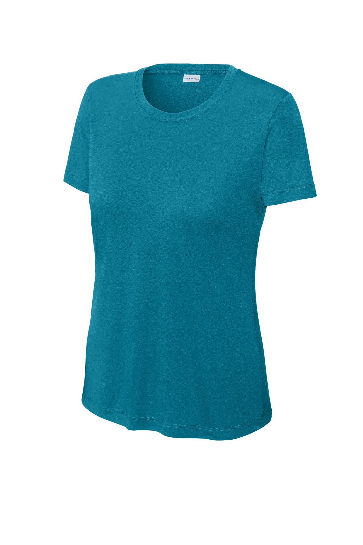 Front View of Tropic Blue Sport-Tek Women's PosiCharge Competitor Tee. LST350