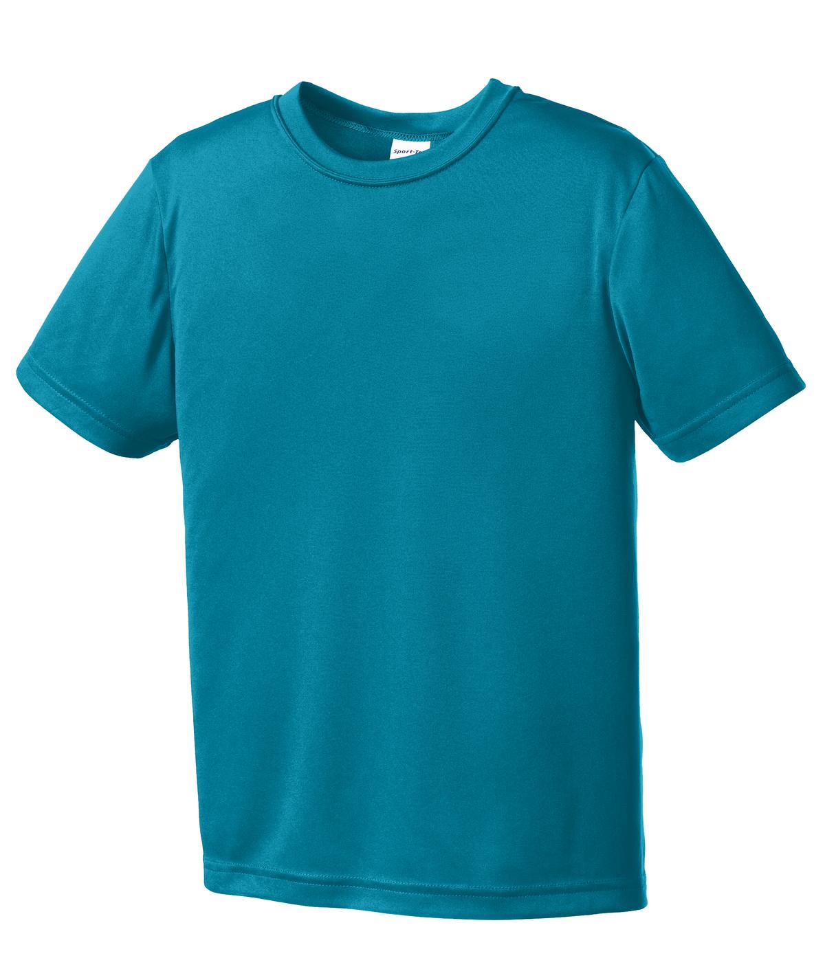 Front View of Tropic Blue Sport-Tek Youth PosiCharge Competitor Tee. YST350