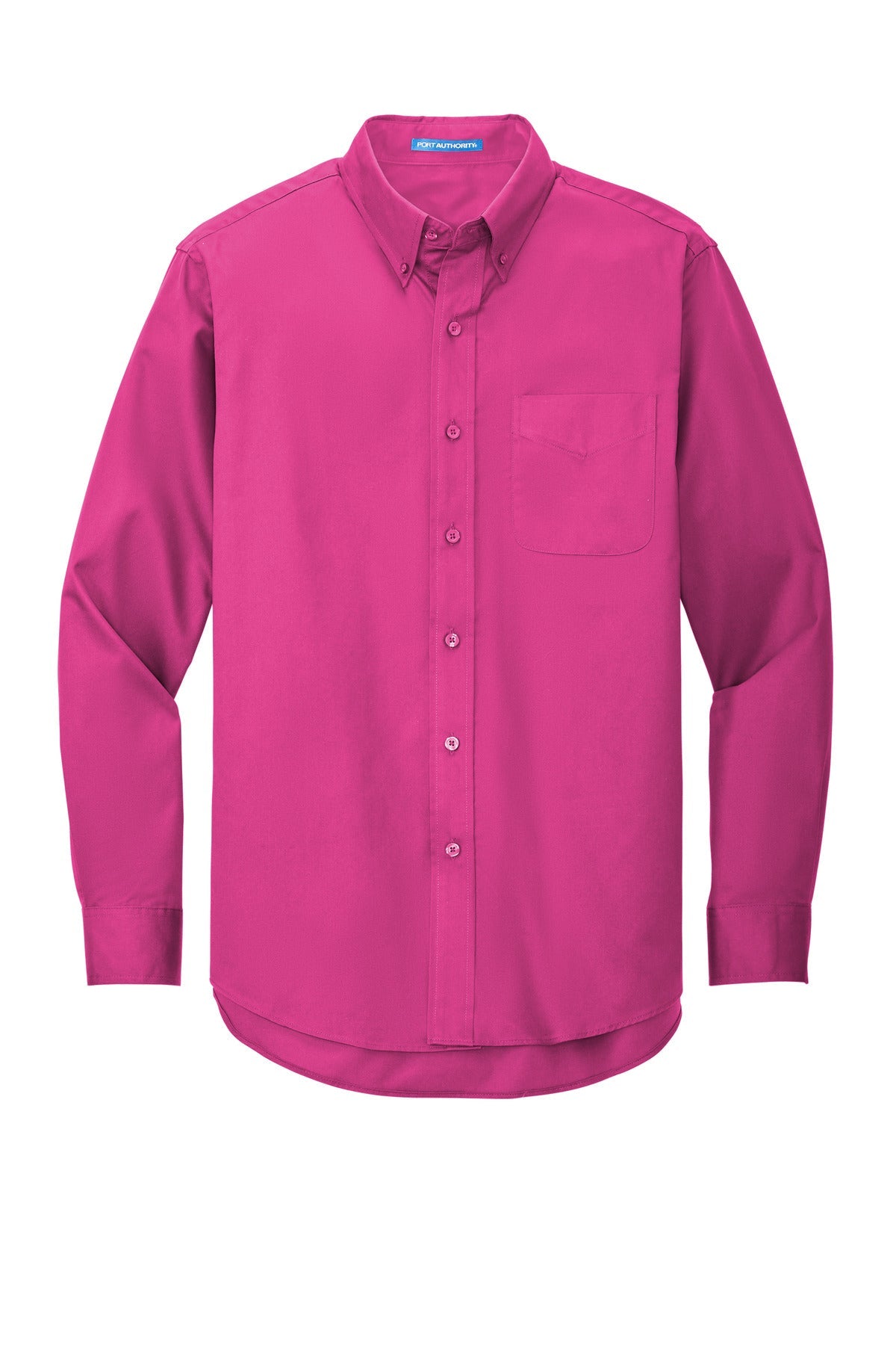 Front View of Tropical Pink Port Authority Long Sleeve Easy Care Shirt S608