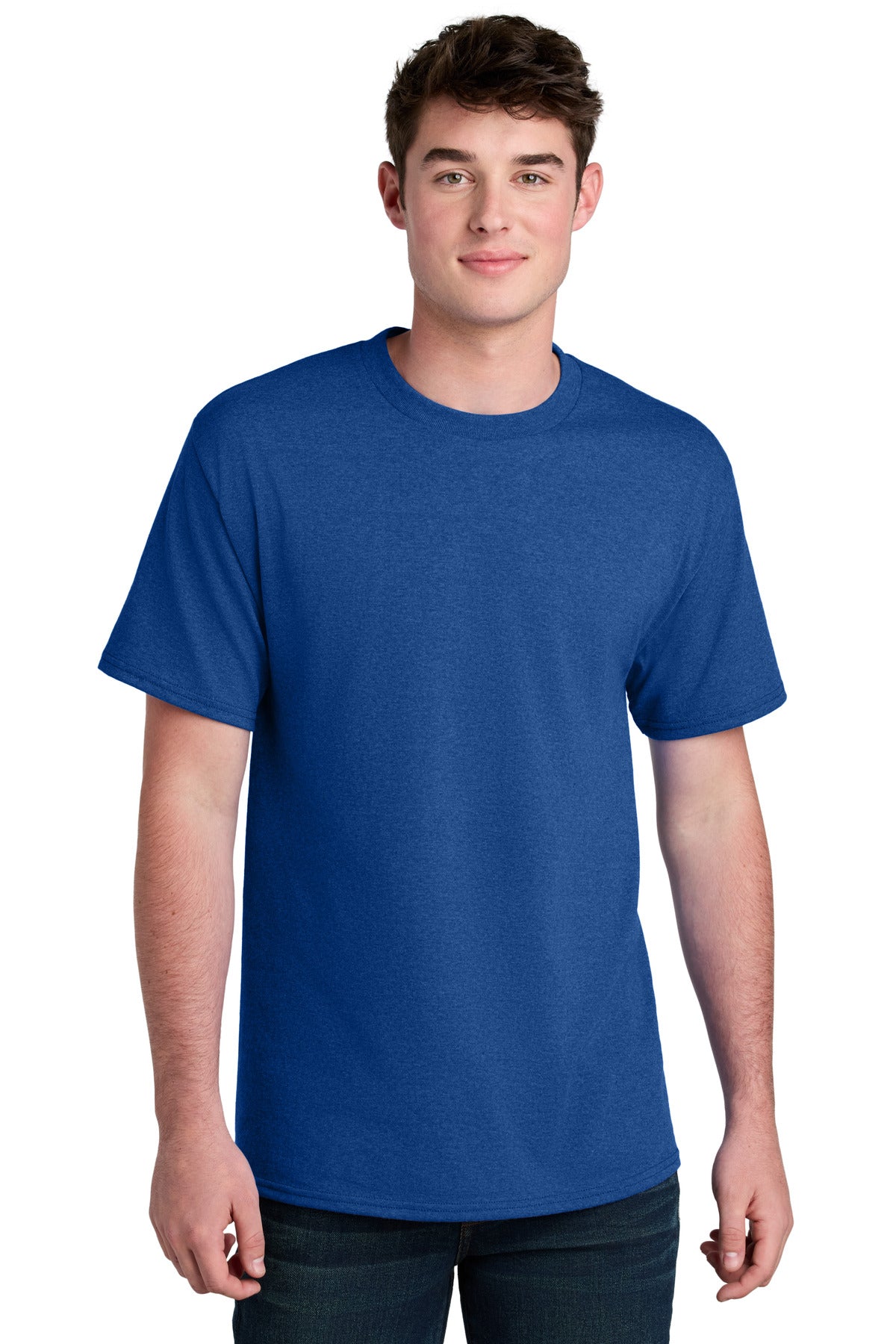 Front View of TRoyHthr Port & Co Core Blend Recycled Tee PC01