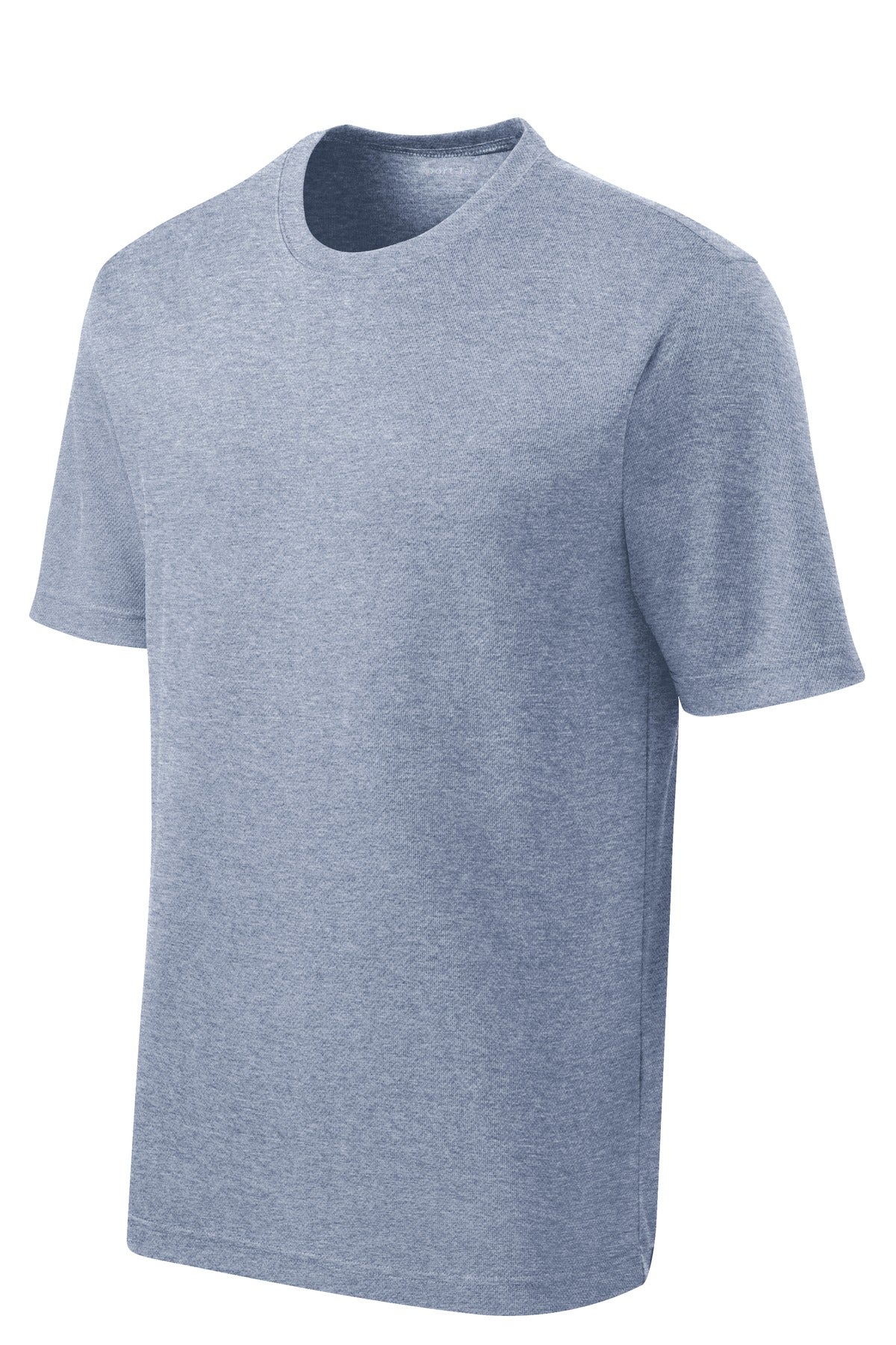 Front View of True Navy Hthr Sport-Tek PosiCharge RacerMesh Tee. ST340