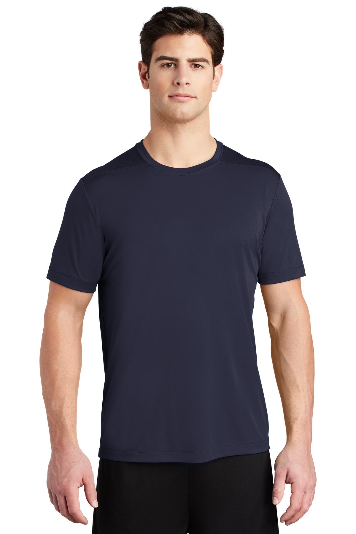 Front View of True Navy Sport-Tek Posi-UV Pro Tee. ST420