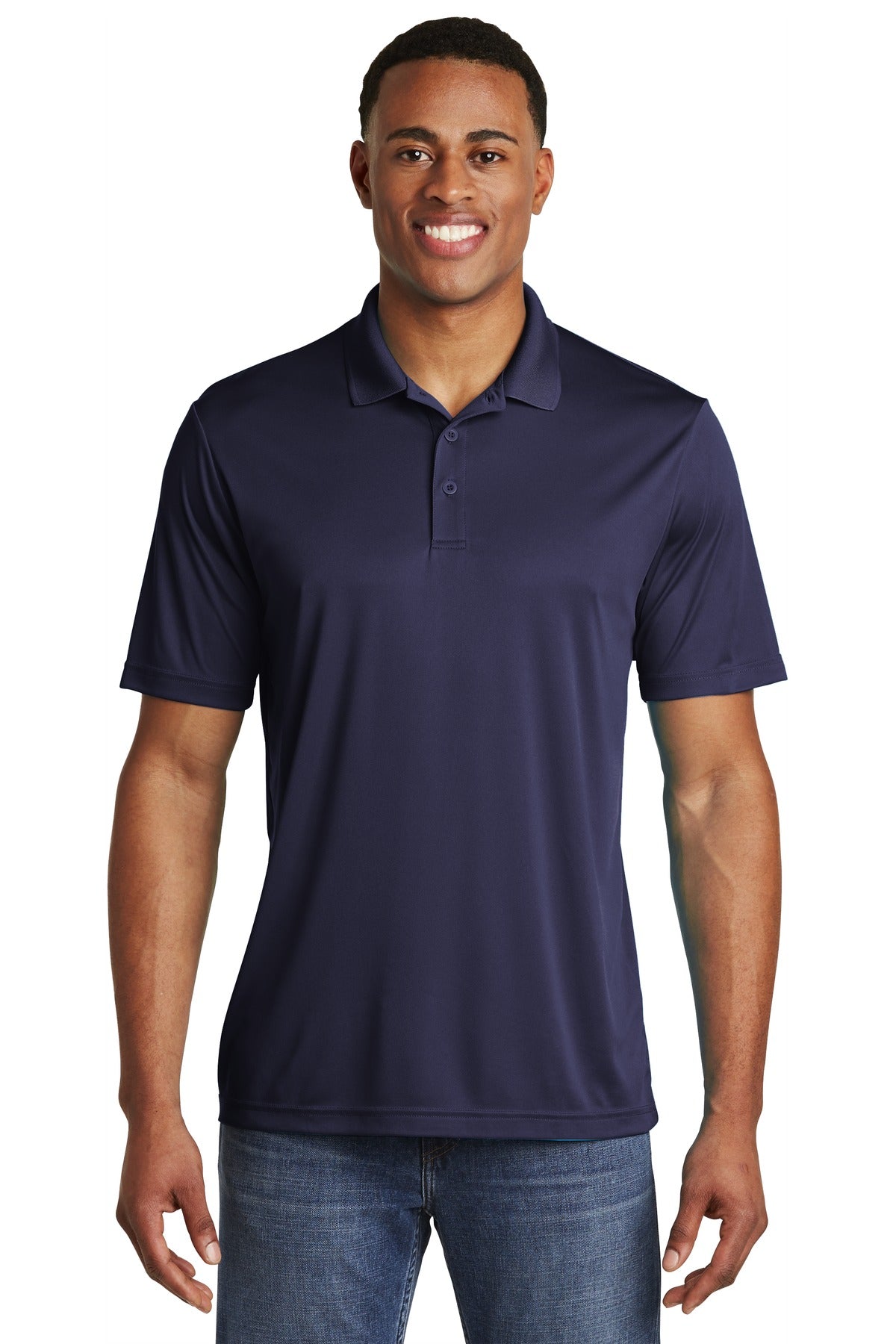 Front View of True Navy Sport-Tek PosiCharge Competitor Polo. ST550