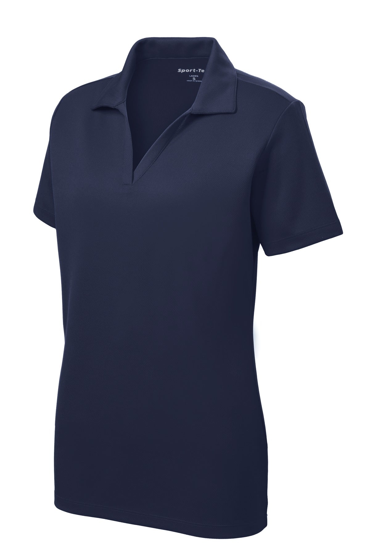 Front View of True Navy Sport-Tek Women's PosiCharge RacerMesh Polo. LST640