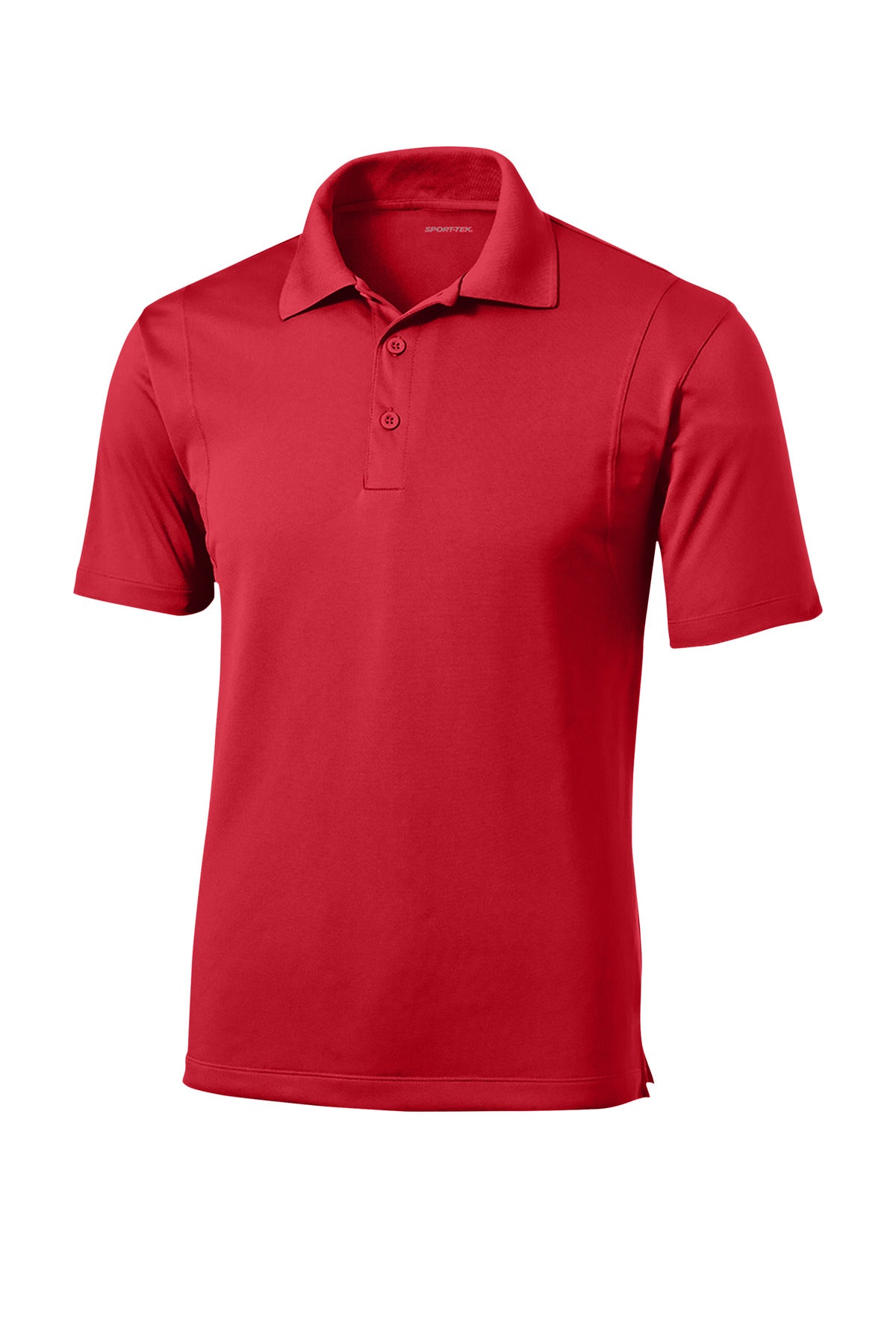 Front View of True Red Sport-Tek Micropique Sport-Wick Polo. ST650