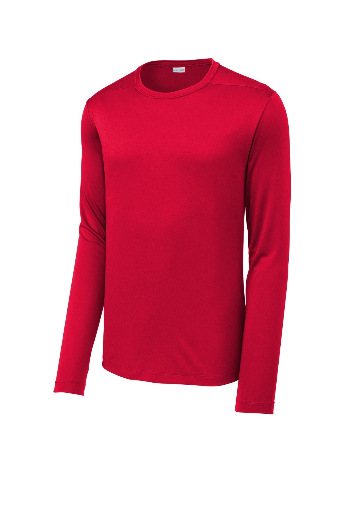 Front View of True Red Sport-Tek Posi-UV Pro Long Sleeve Tee. ST420LS