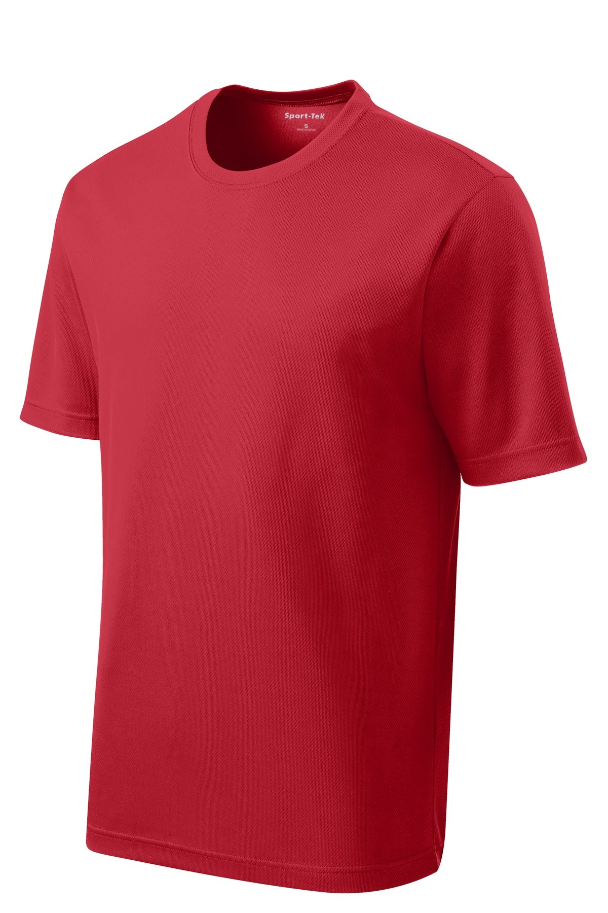 Front View of True Red Sport-Tek PosiCharge RacerMesh Tee. ST340