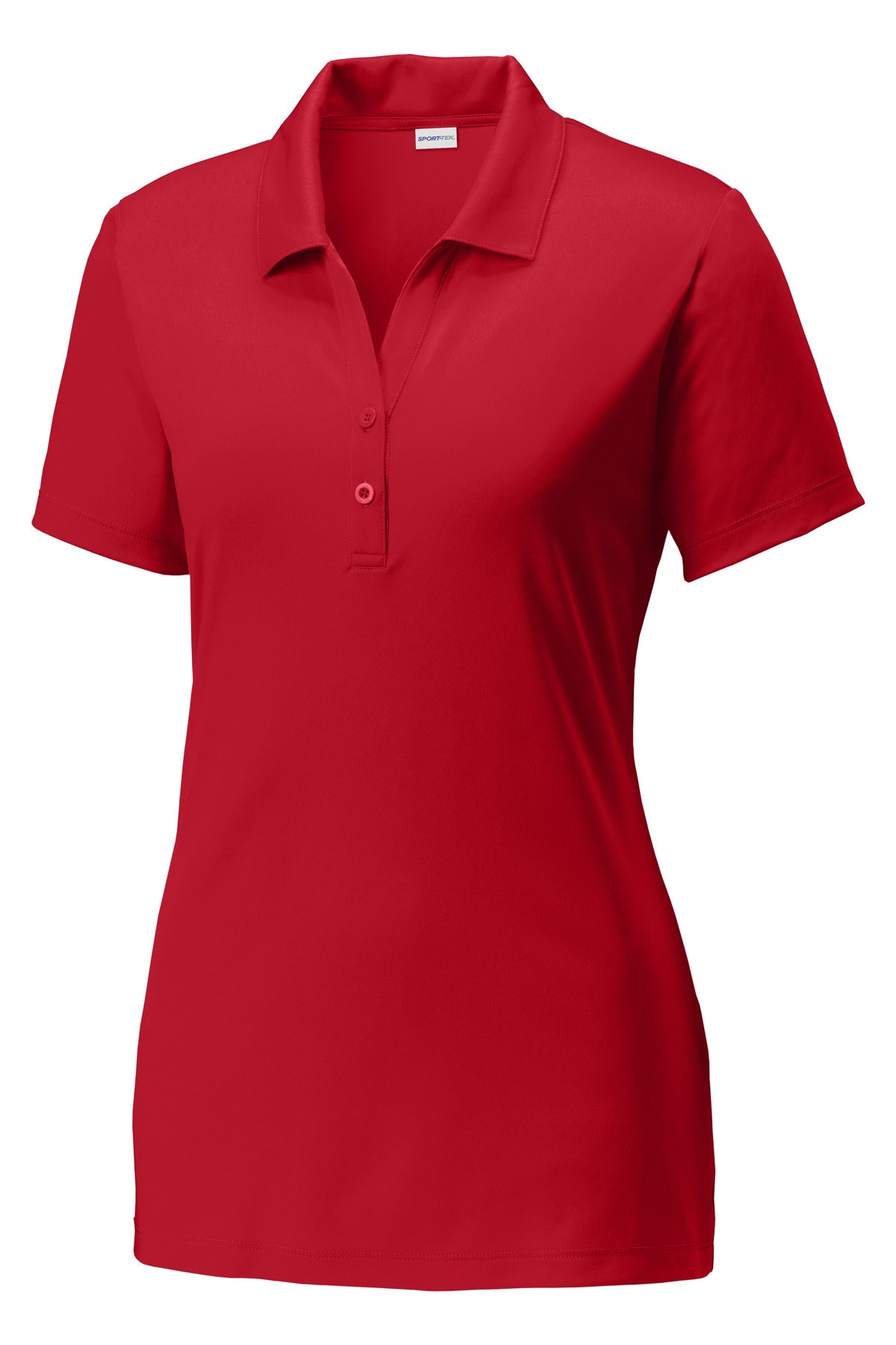 Front View of True Red Sport-Tek Women's PosiCharge Competitor Polo. LST550
