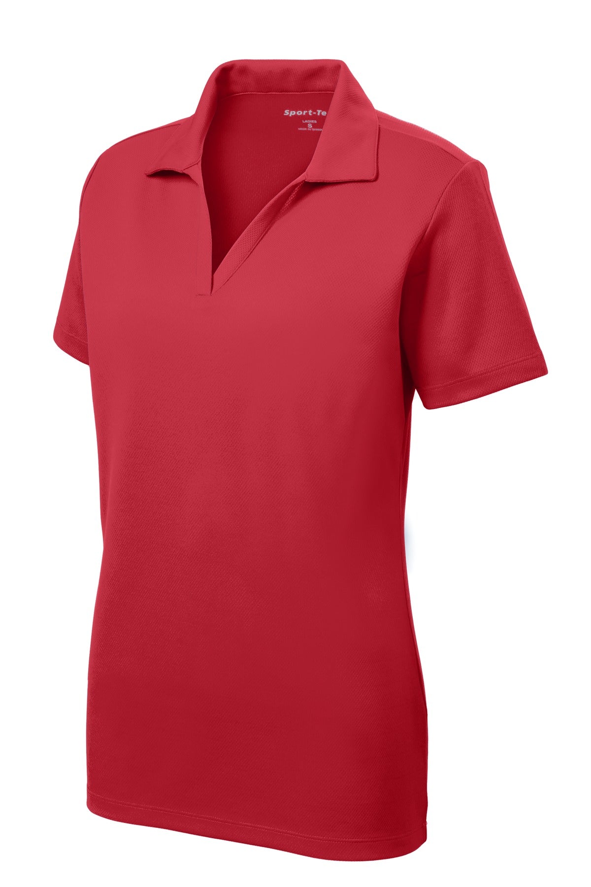 Front View of True Red Sport-Tek Women's PosiCharge RacerMesh Polo. LST640