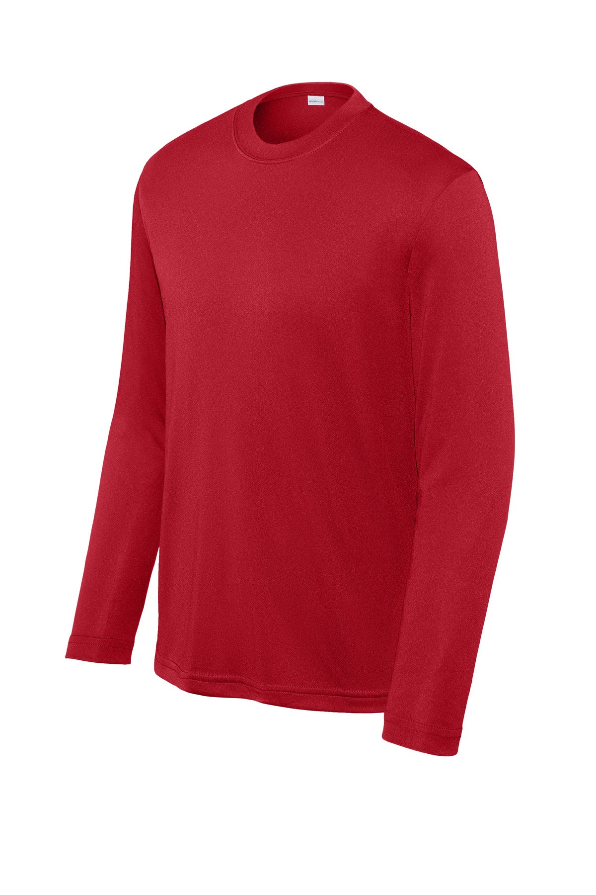 Front View of True Red Sport-Tek Youth Long Sleeve PosiCharge Competitor Tee. YST350LS