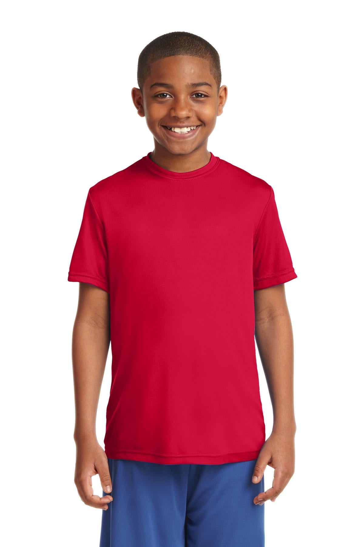 Front View of True Red Sport-Tek Youth PosiCharge Competitor Tee. YST350